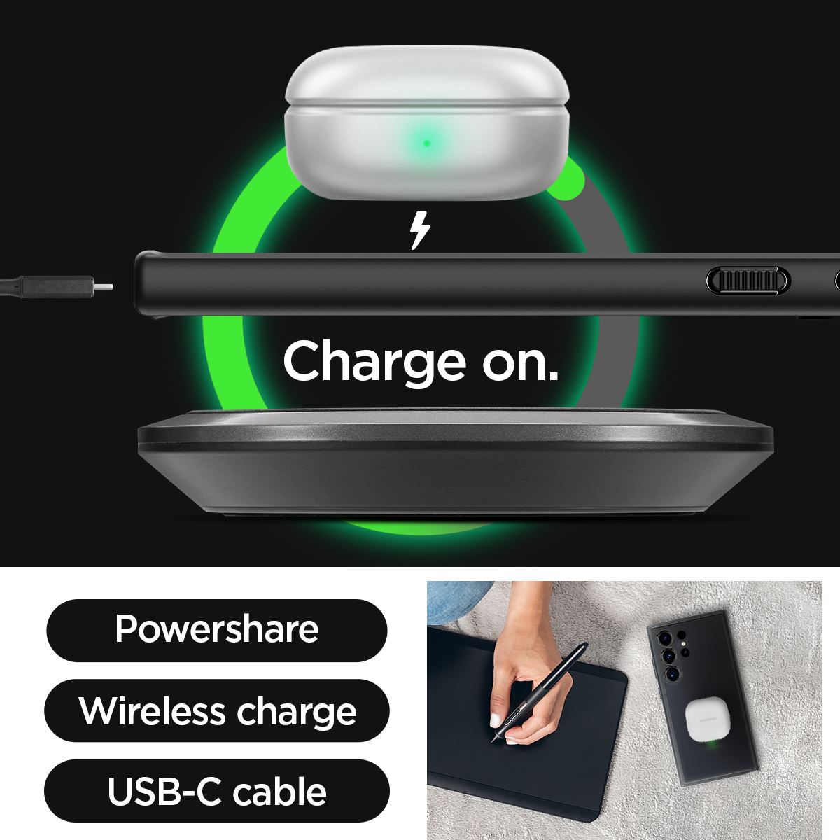 Spigen Ultra Hybrid, frost black - Samsung Galaxy S24 Ultra (17)
