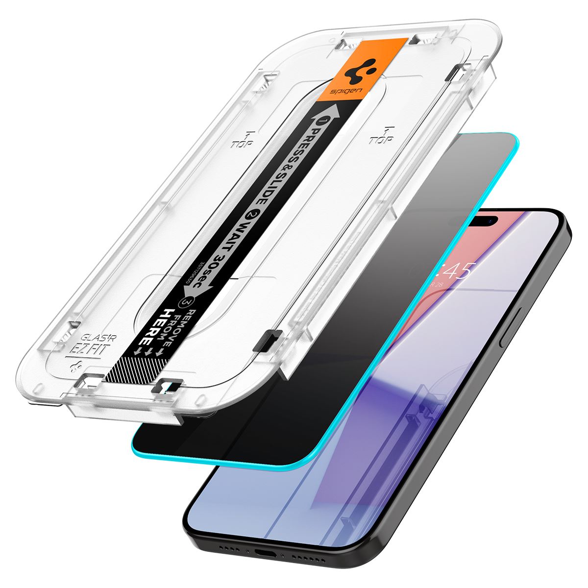 Spigen Glass tR EZ Fit (Privacy) 2 Pack, transparency - iPhone 15 Pro (3)
