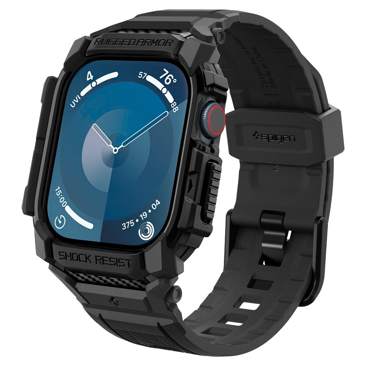 Spigen Rugged Armor Pro, matte black - Apple Watch 10 46mm (1)