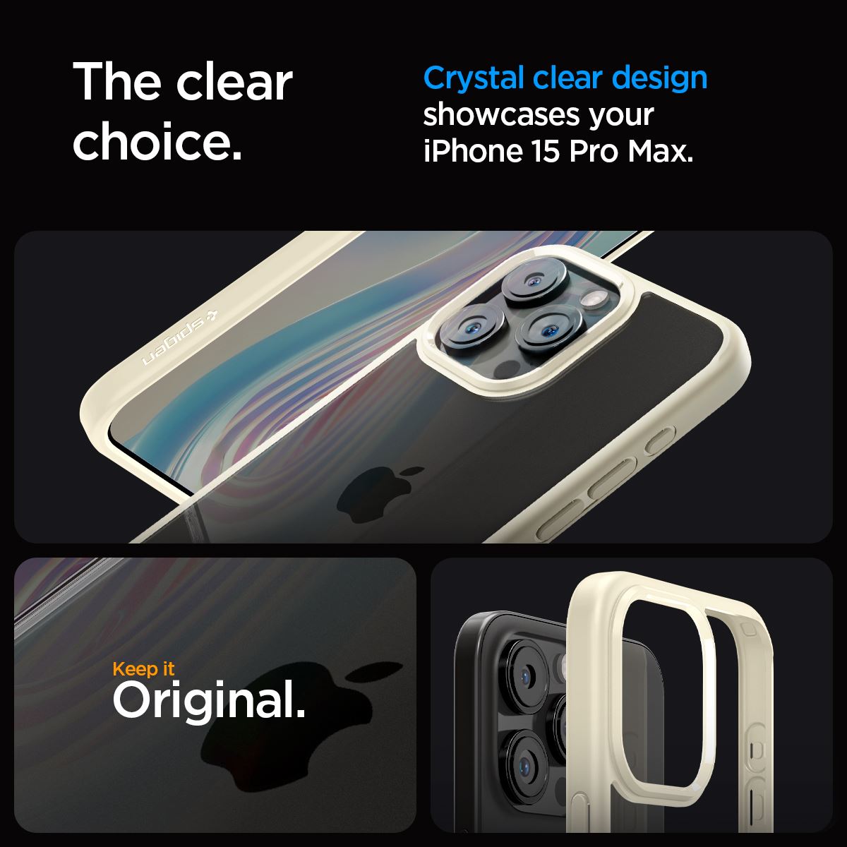 Spigen Crystal Hybrid, mute beige - iPhone 15 Pro Max (11)