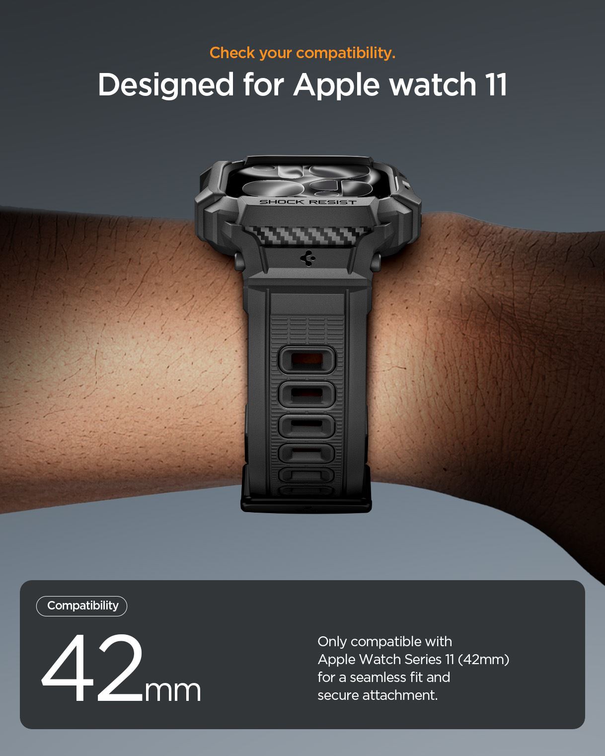 Spigen Rugged Armor Pro 2, matte black - Apple Watch 11 42mm (12)