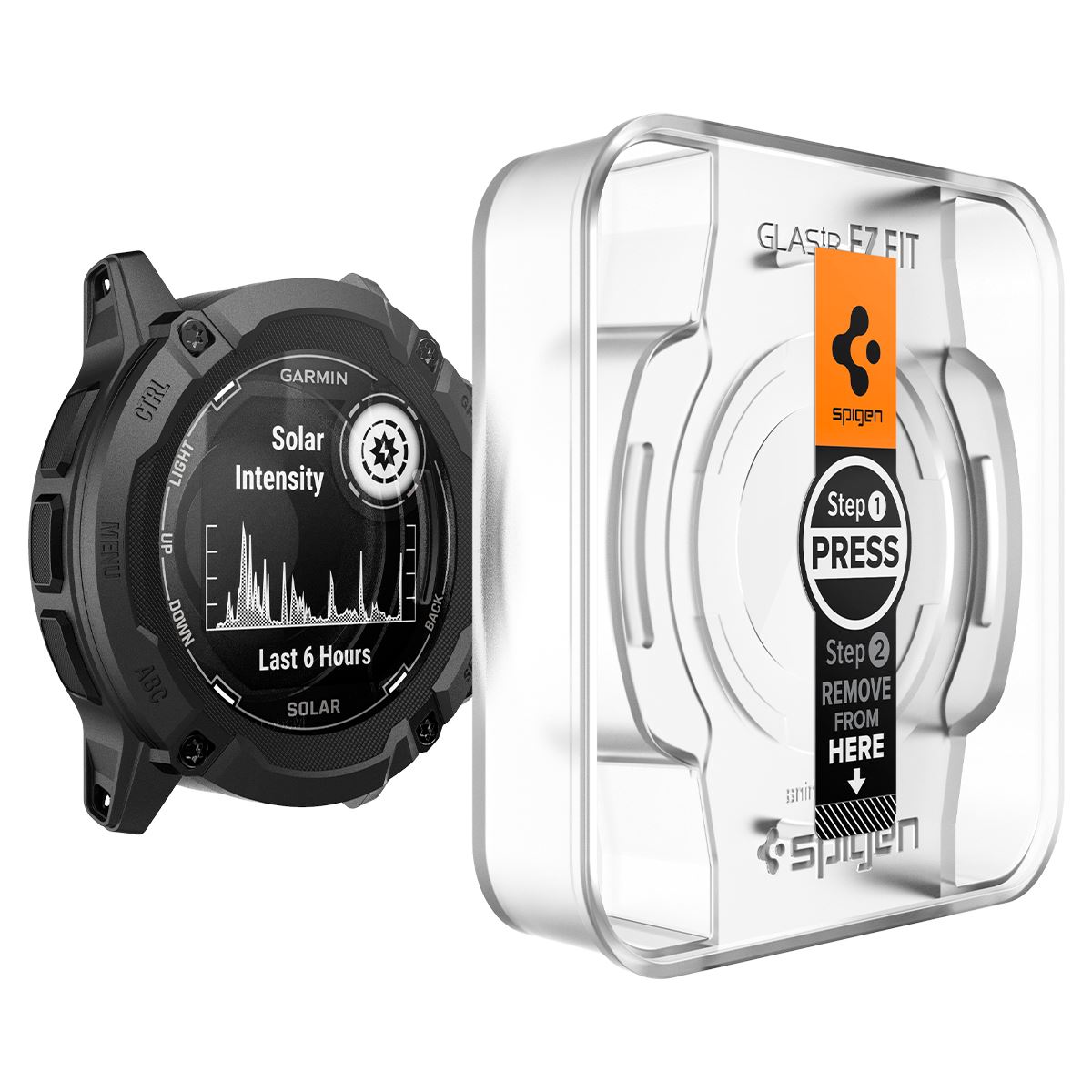 Spigen Glass tR EZ Fit 2 Pack - Garmin Instinct 2X Solar (3)