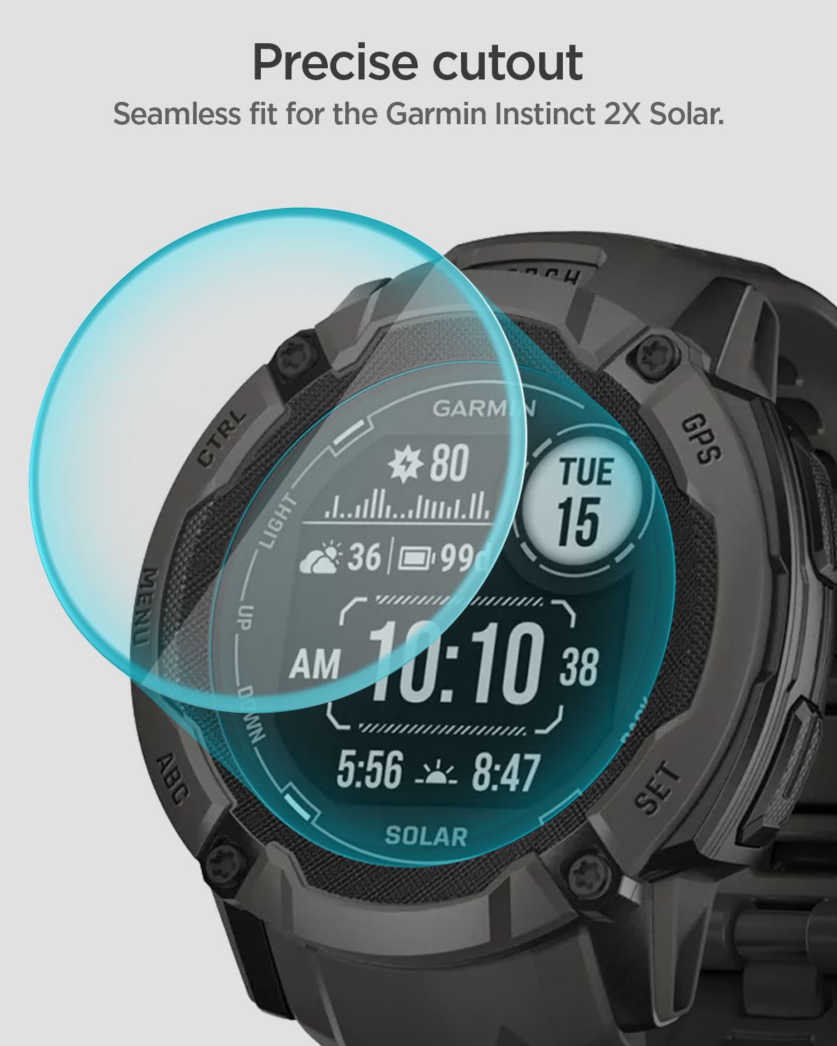 Spigen Glass tR EZ Fit 2 Pack - Garmin Instinct 2X Solar (9)