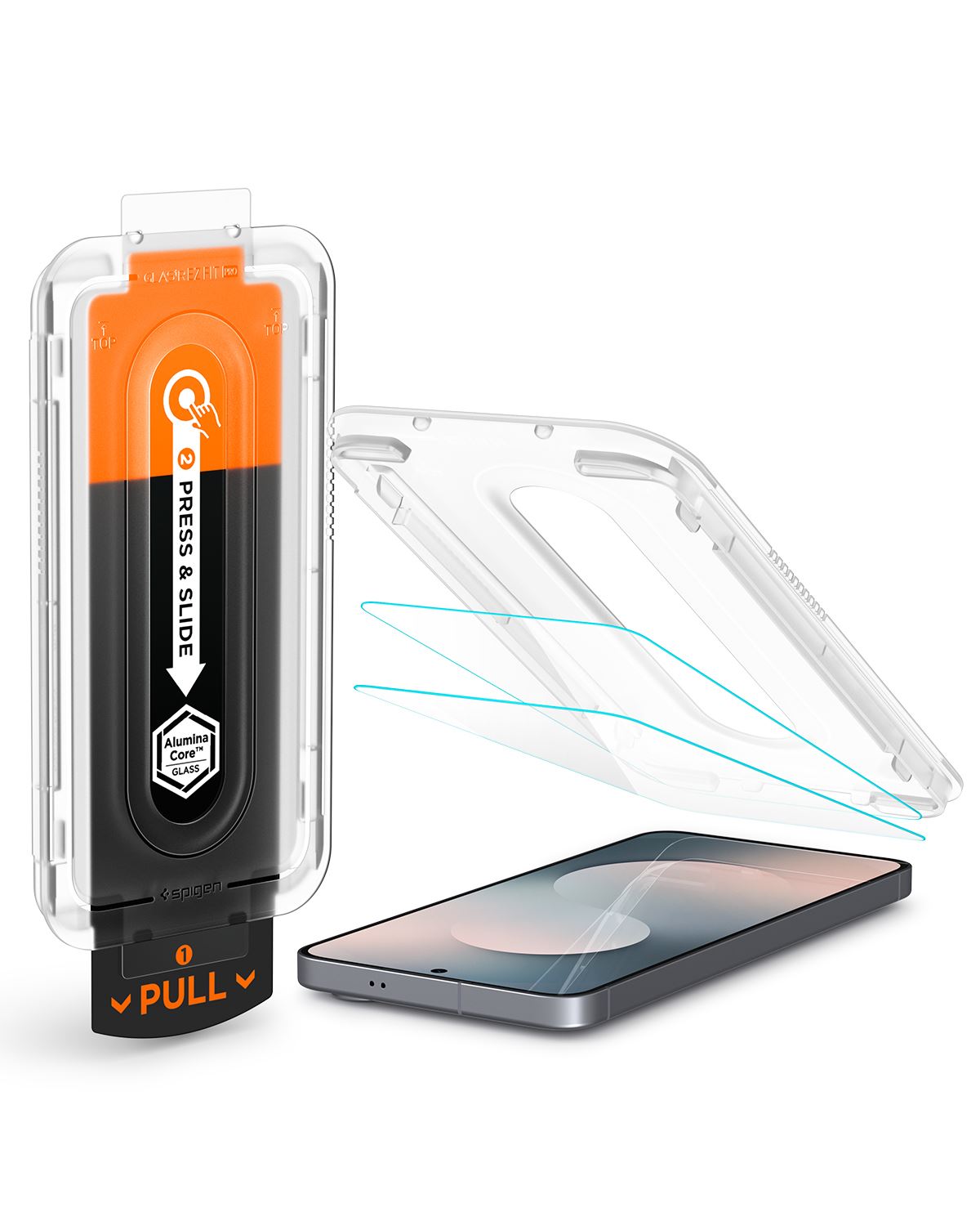 Spigen Glass tR EZ Fit Pro 2 Pack, transparency - Samsung Galaxy S25 FE (1)