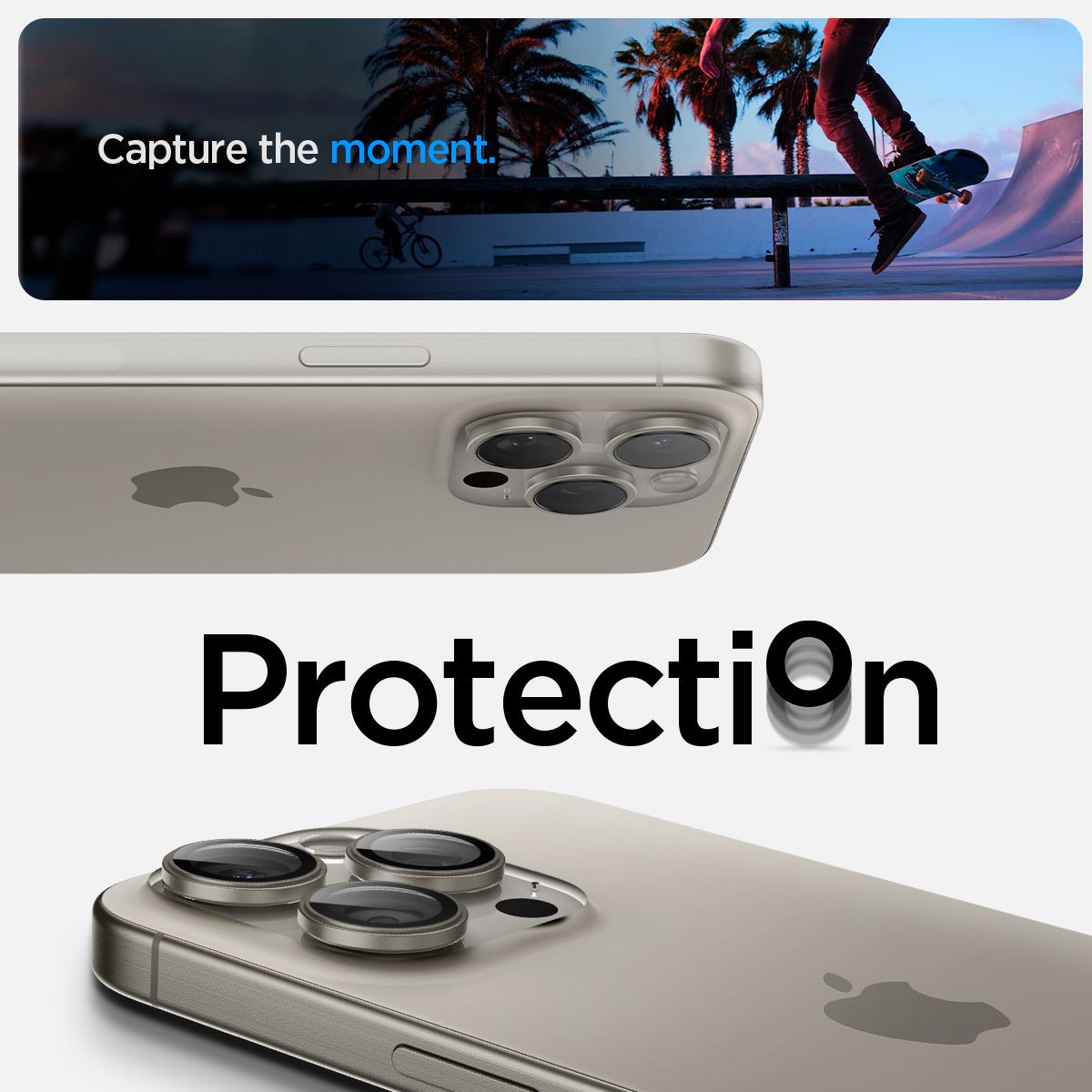 Spigen Glass tR EZ Fit Optik Pro 2 Pack, nature tita - iPhone 16/15 Pro/ 16/15 Pro Max (7)