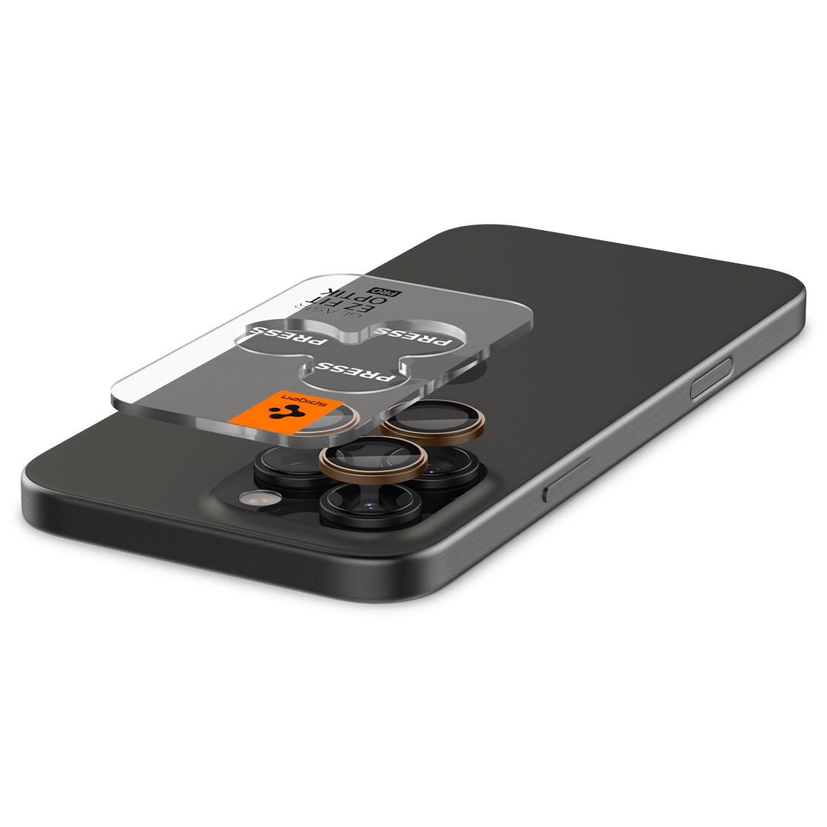 Spigen Glass tR EZ Fit Optik Pro 2 Pack, desert titanium - iPhone 17/16 Pro / 17/16 Pro Max (3)