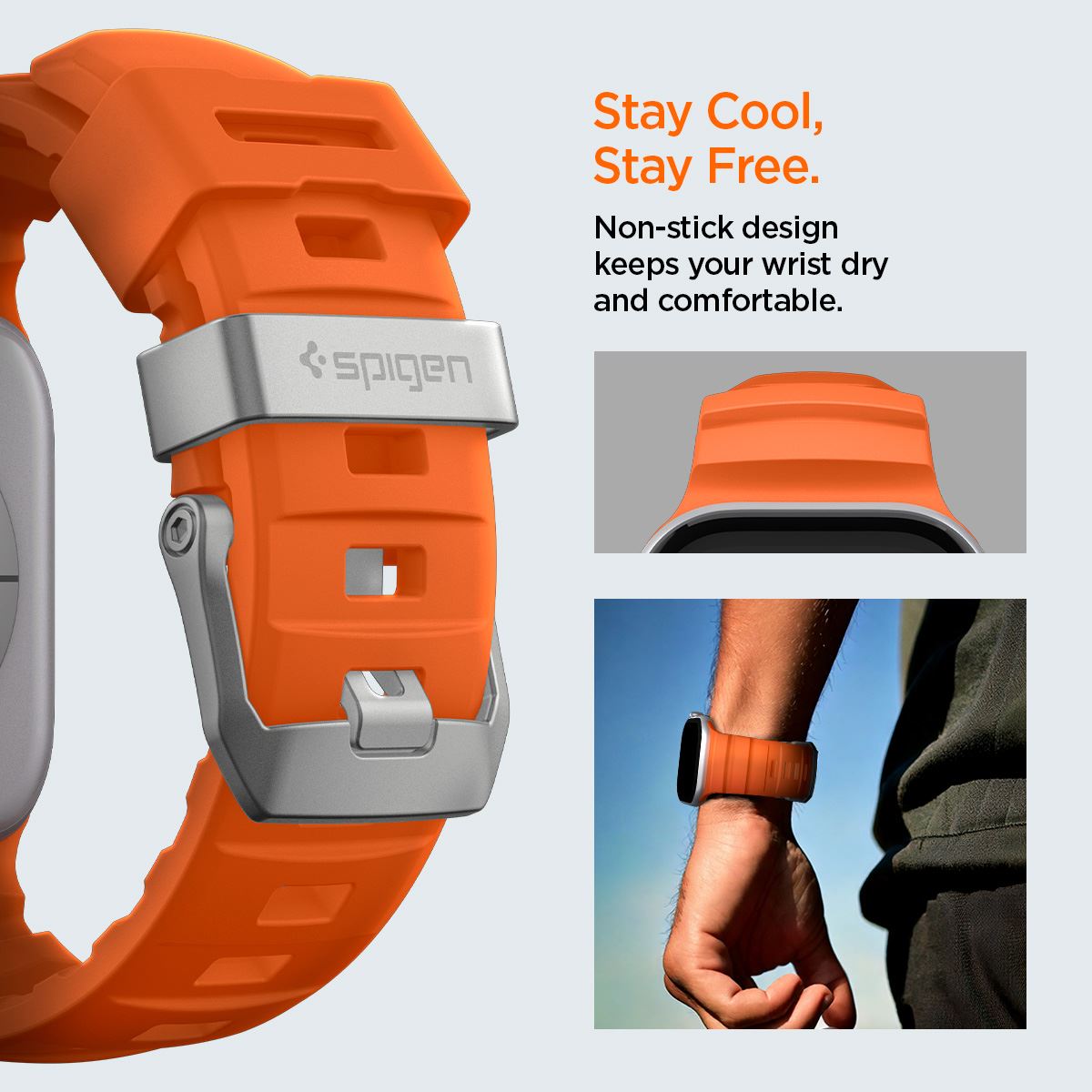 Spigen Silicone Band, orange - Apple Watch 49mm/46mm/45mm/44mm (17)