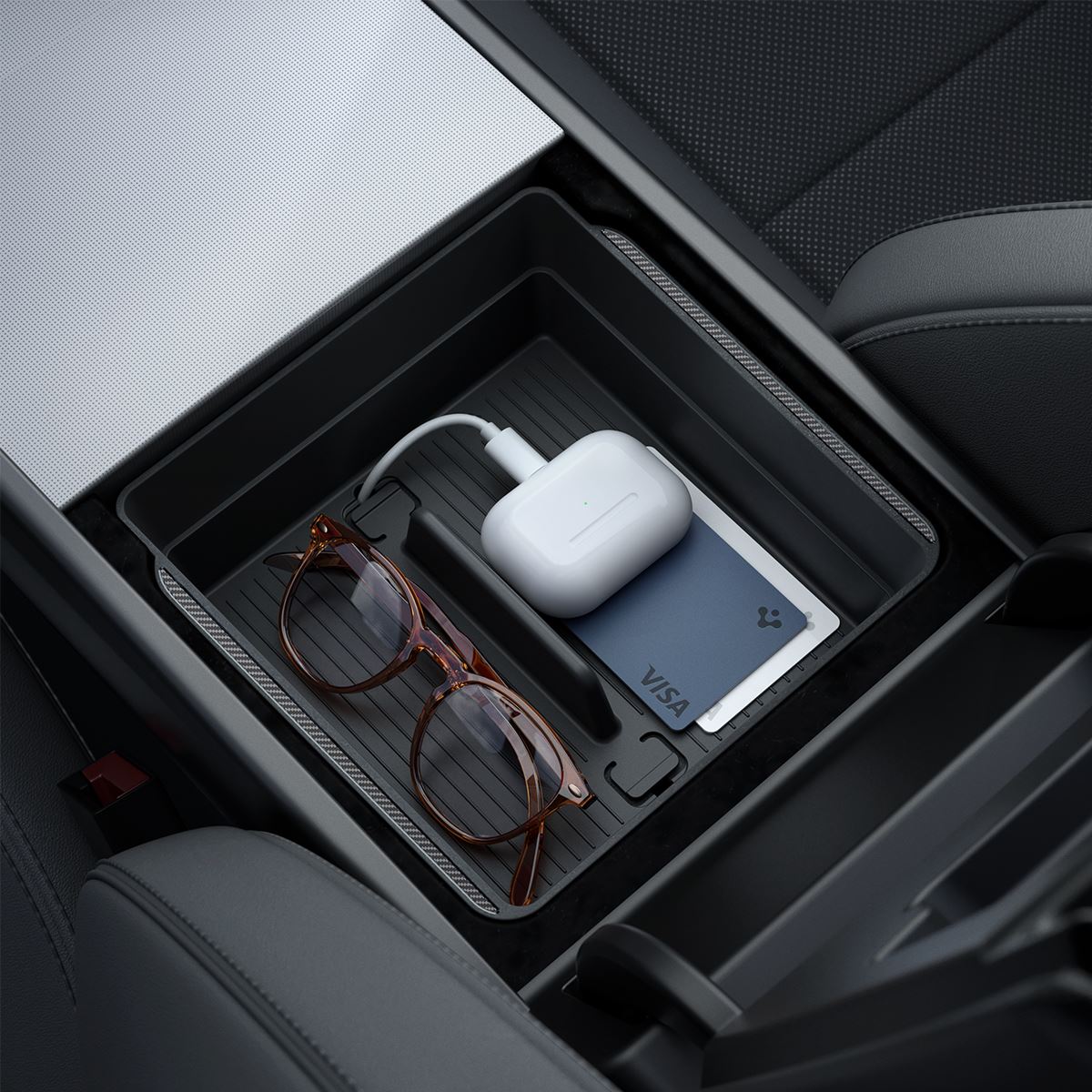 Spigen Tesla Armrest Console Organizer, black - Tesla Model 3 2024 (12)