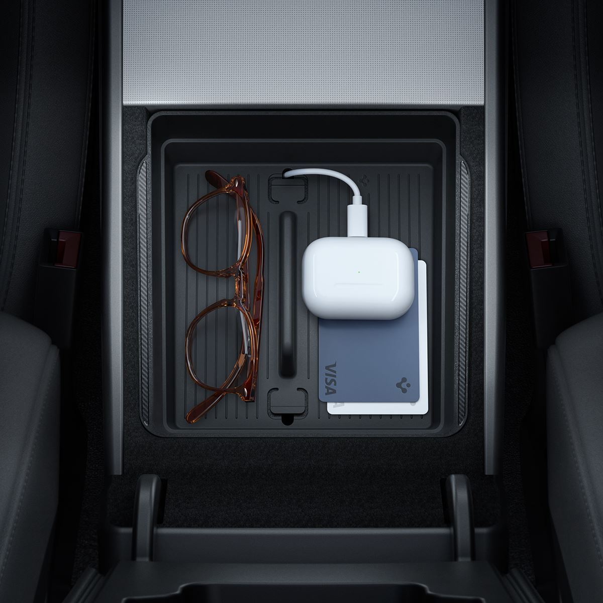 Spigen Tesla Armrest Console Organizer, black - Tesla Model 3 2024 (15)