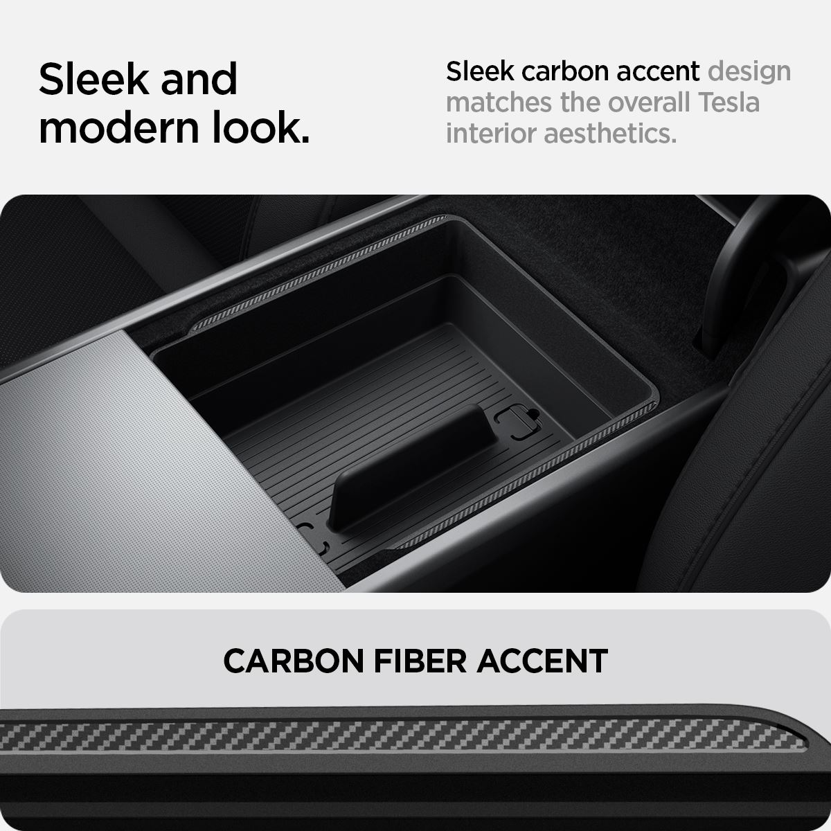 Spigen Tesla Armrest Console Organizer, black - Tesla Model 3 2024 (9)