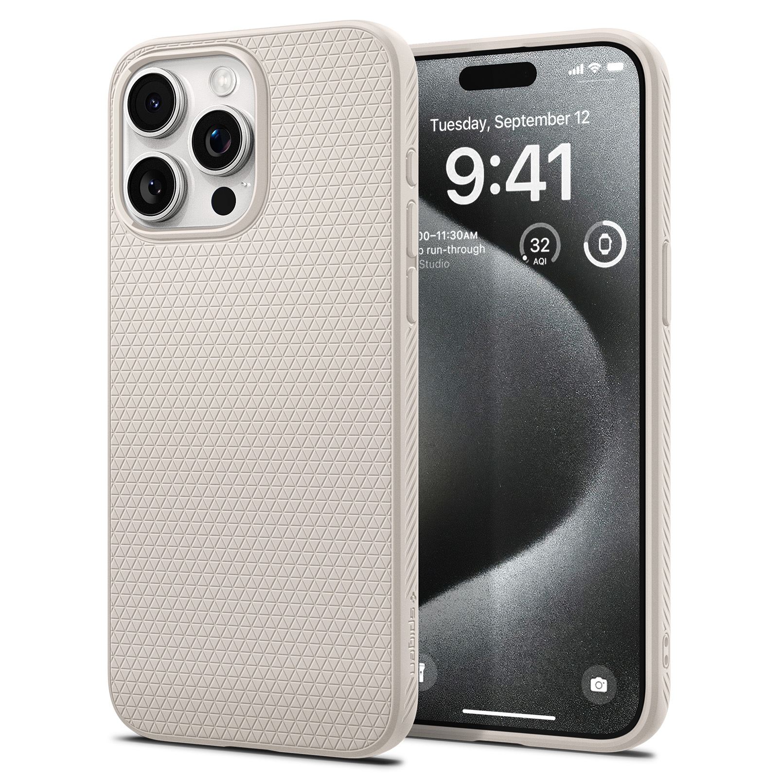 Spigen Liquid Air, natural titanium - iPhone 15 Pro (1)