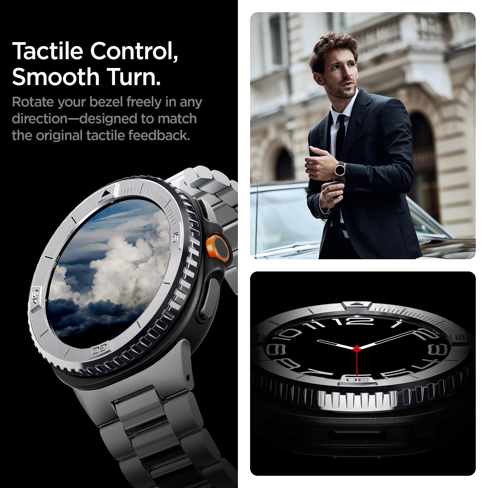 Spigen Bezel Tune (Pilot), silver - Samsung Galaxy Watch 8 Classic 46mm (14)