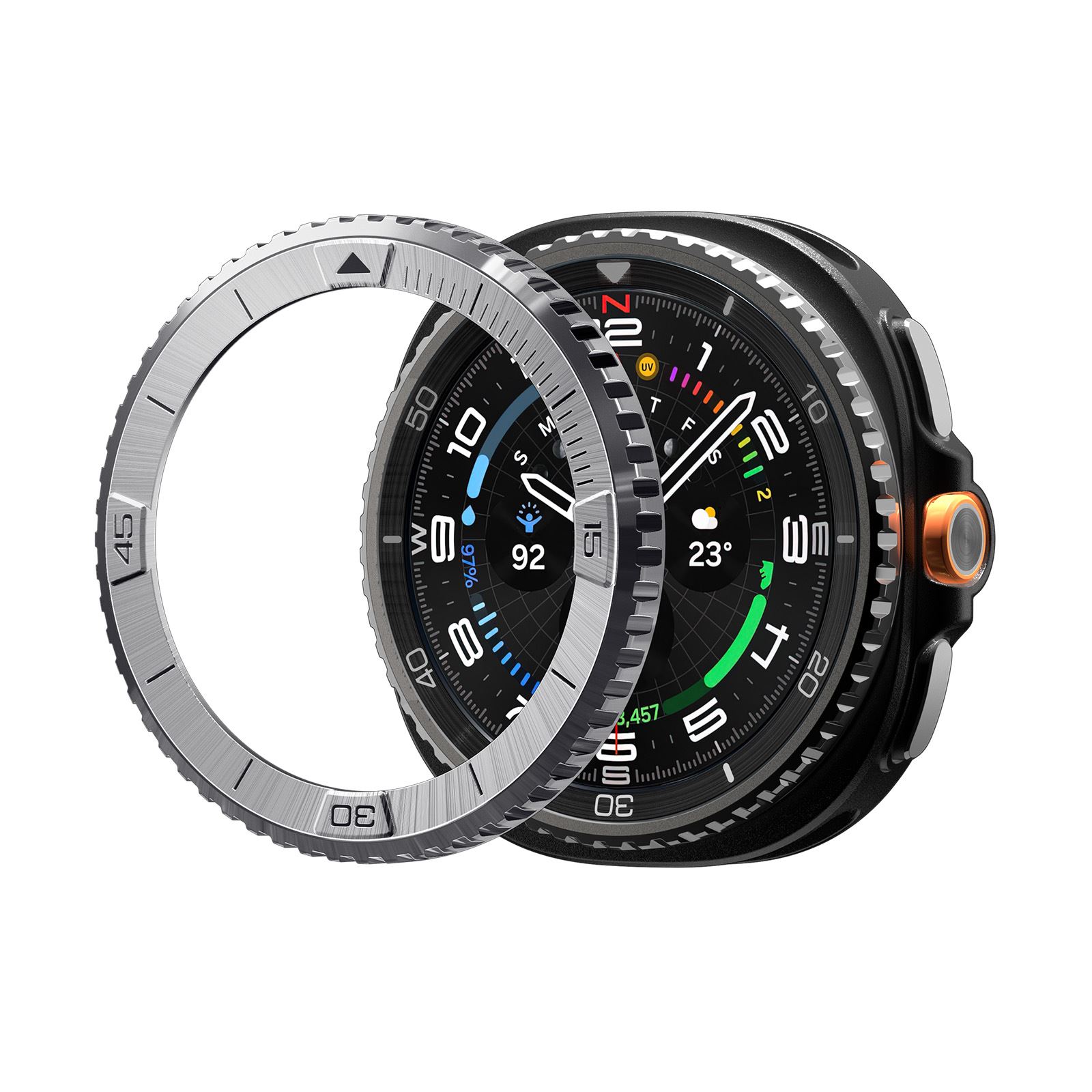 Spigen Bezel Tune (Pilot), silver - Samsung Galaxy Watch 8 Classic 46mm (8)