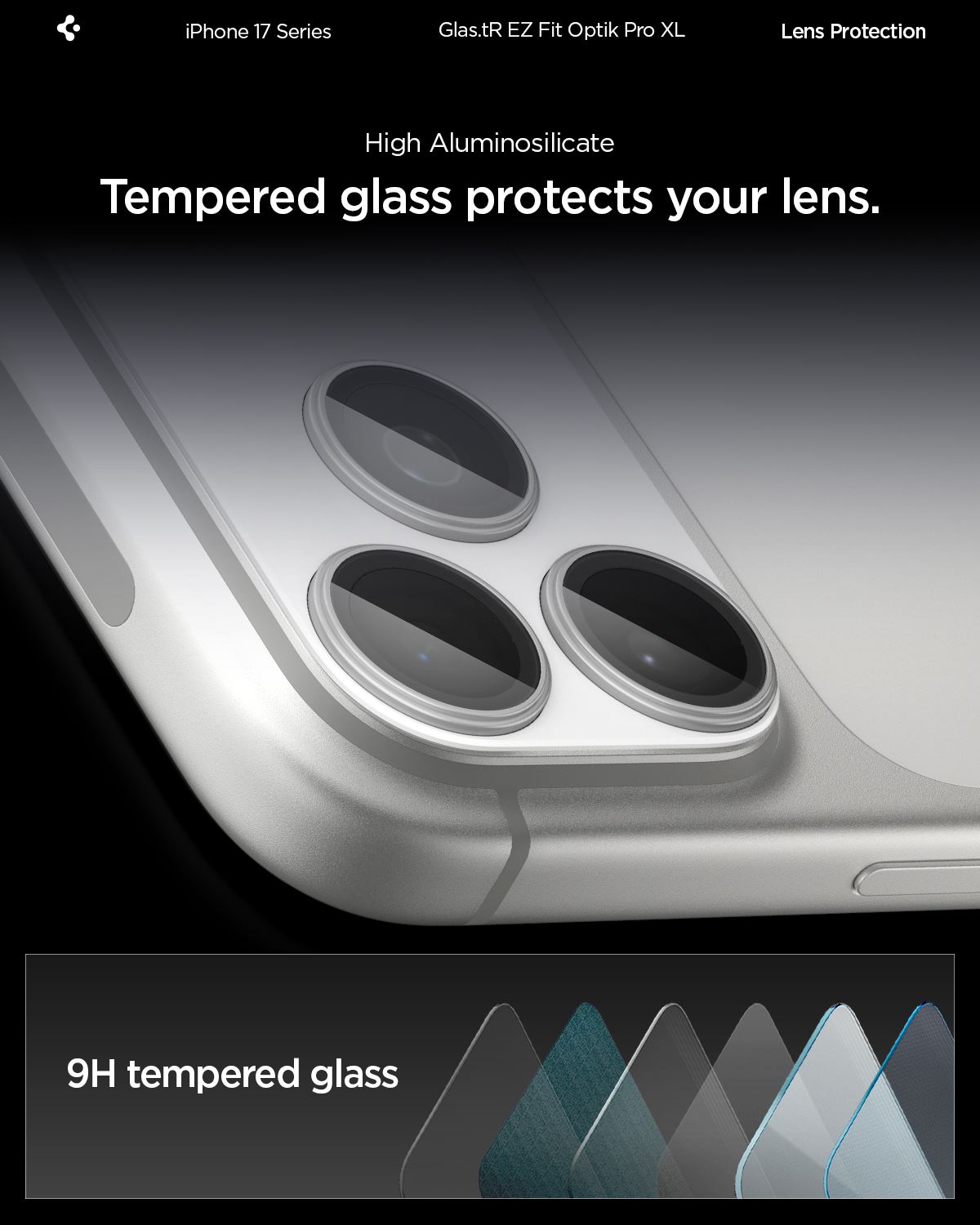 Spigen Glass tR EZ Fit Optik Pro XL 1 Pack, silver - iPhone 17 Pro Max (15)