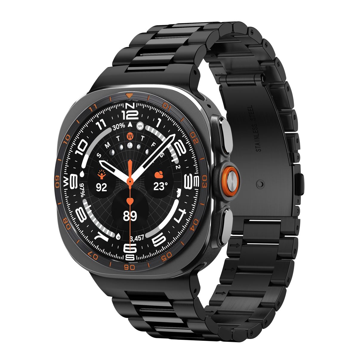 Spigen Modern Fit 316L, black - Samsung Galaxy Watch Ultra 2/1 47mm (1)