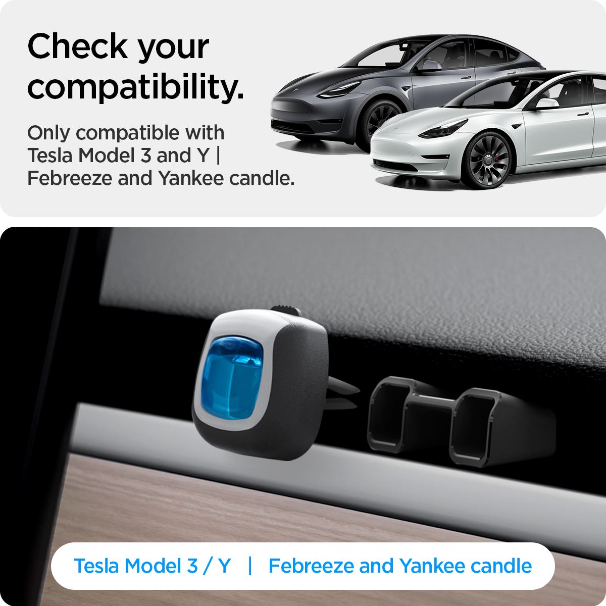 Spigen Tesla Air freshener Adapter, black - Tesla Model Y/3 2021/2022 (11)