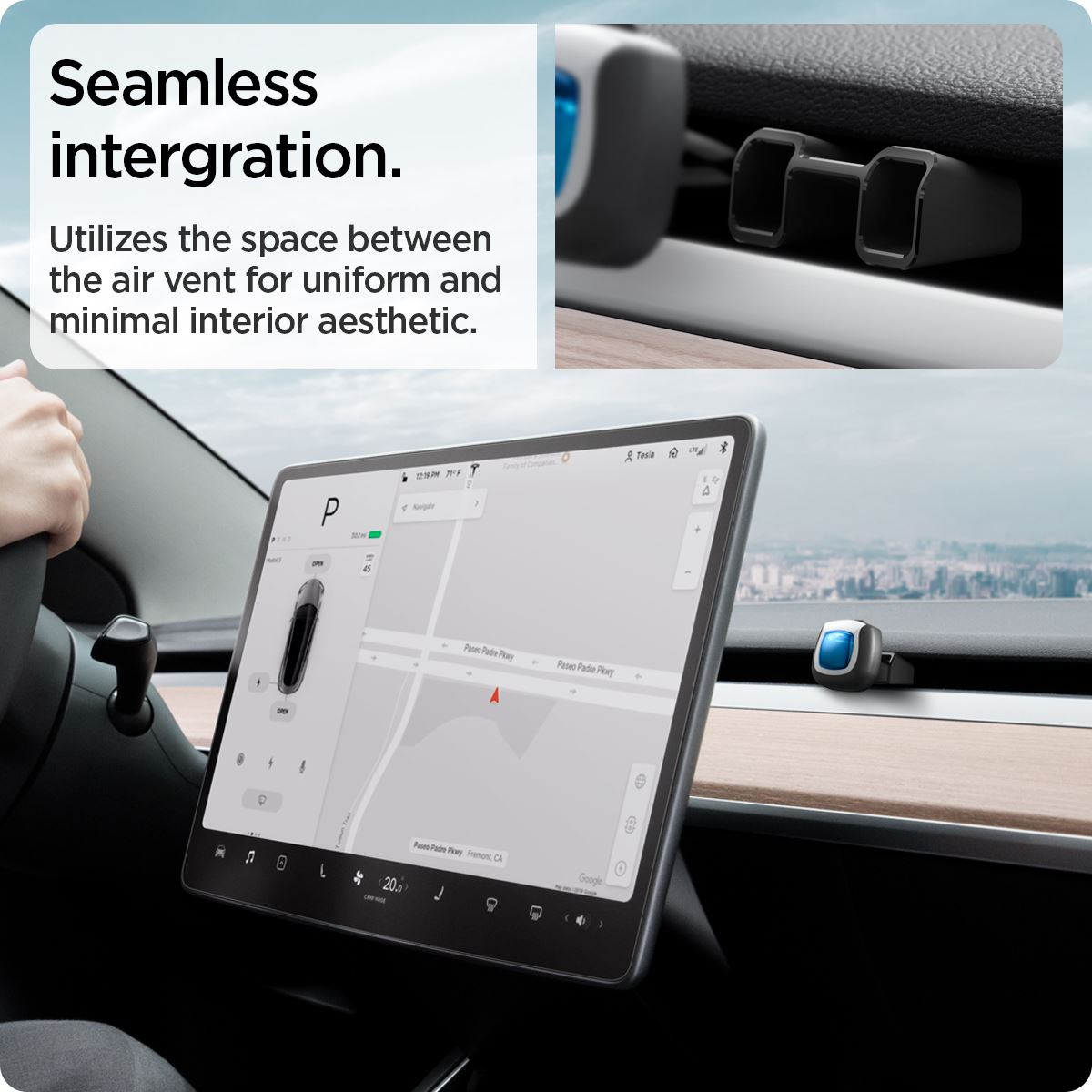 Spigen Tesla Air freshener Adapter, black - Tesla Model Y/3 2021/2022 (12)