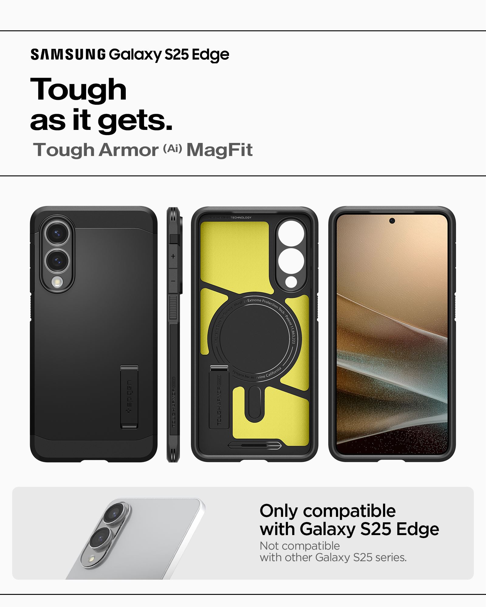 Spigen Tough Armor MagSafe, black - Samsung Galaxy S25 Edge (10)