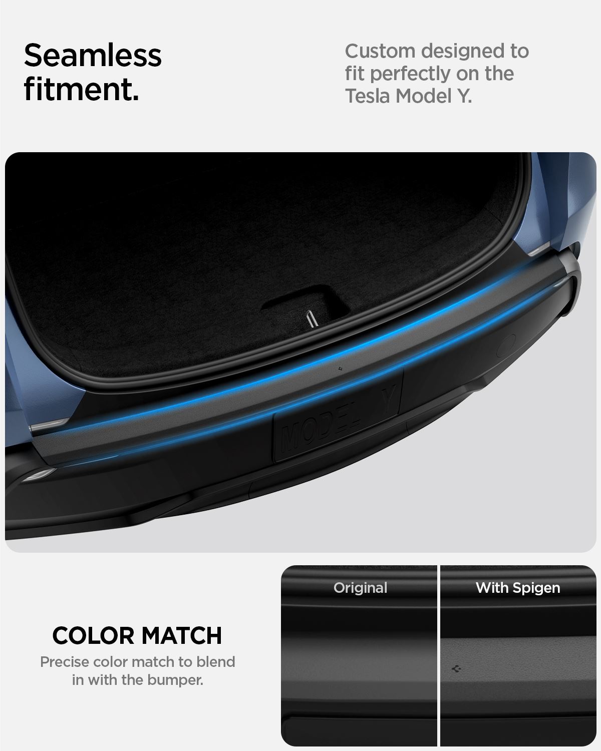 Spigen Rear Bumper Protector TG200-YJ, matte black - Tesla Model Y(Juniper)  (4)