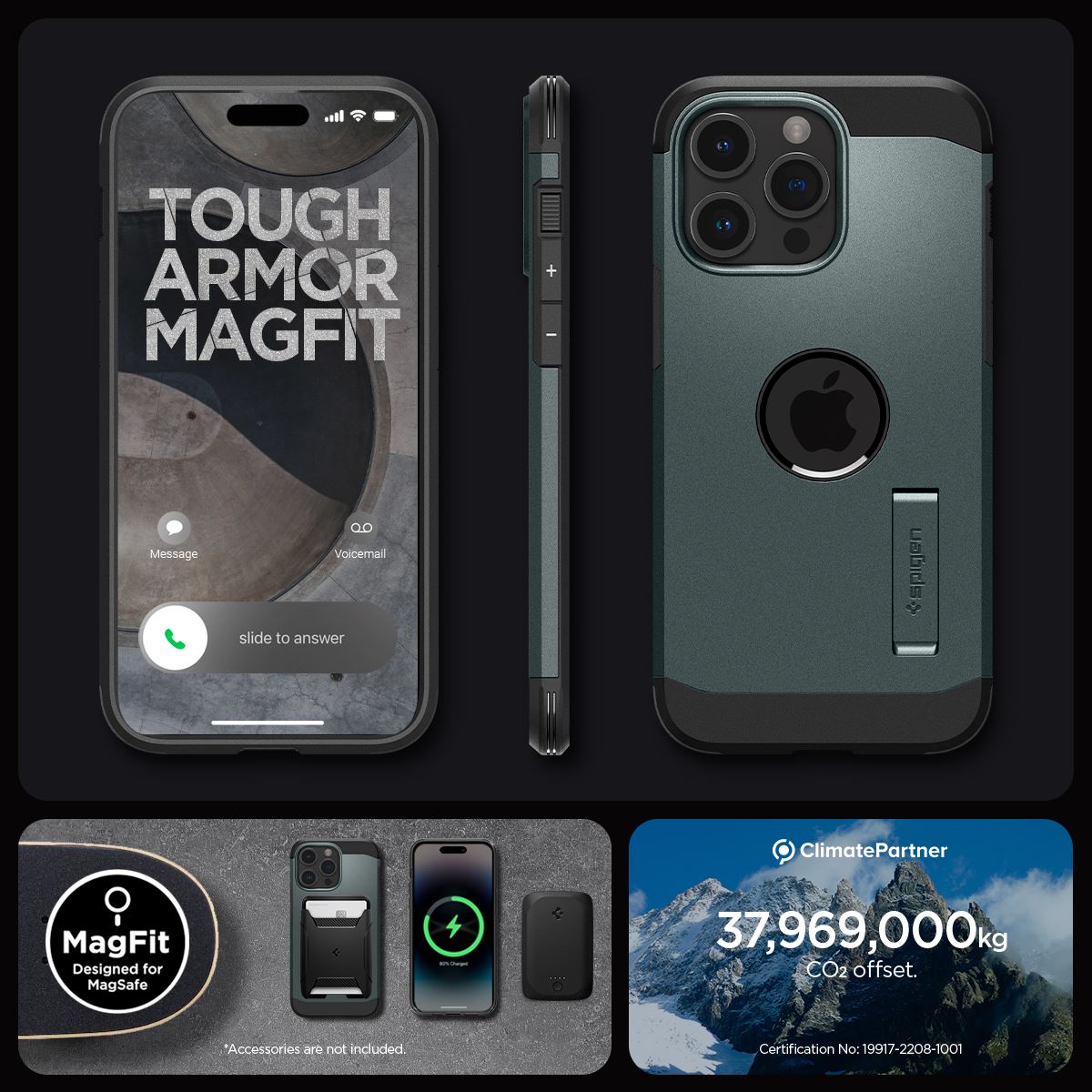 Spigen Tough Armor MagSafe, abyss green - iPhone 15 Pro (19)