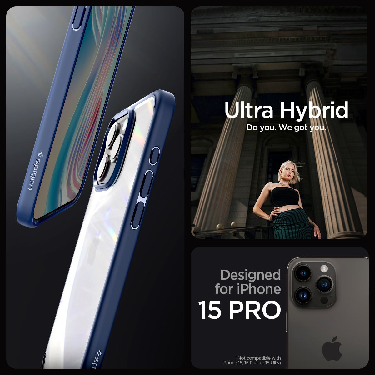 Spigen Ultra Hybrid, navy blue - iPhone 15 Pro (10)