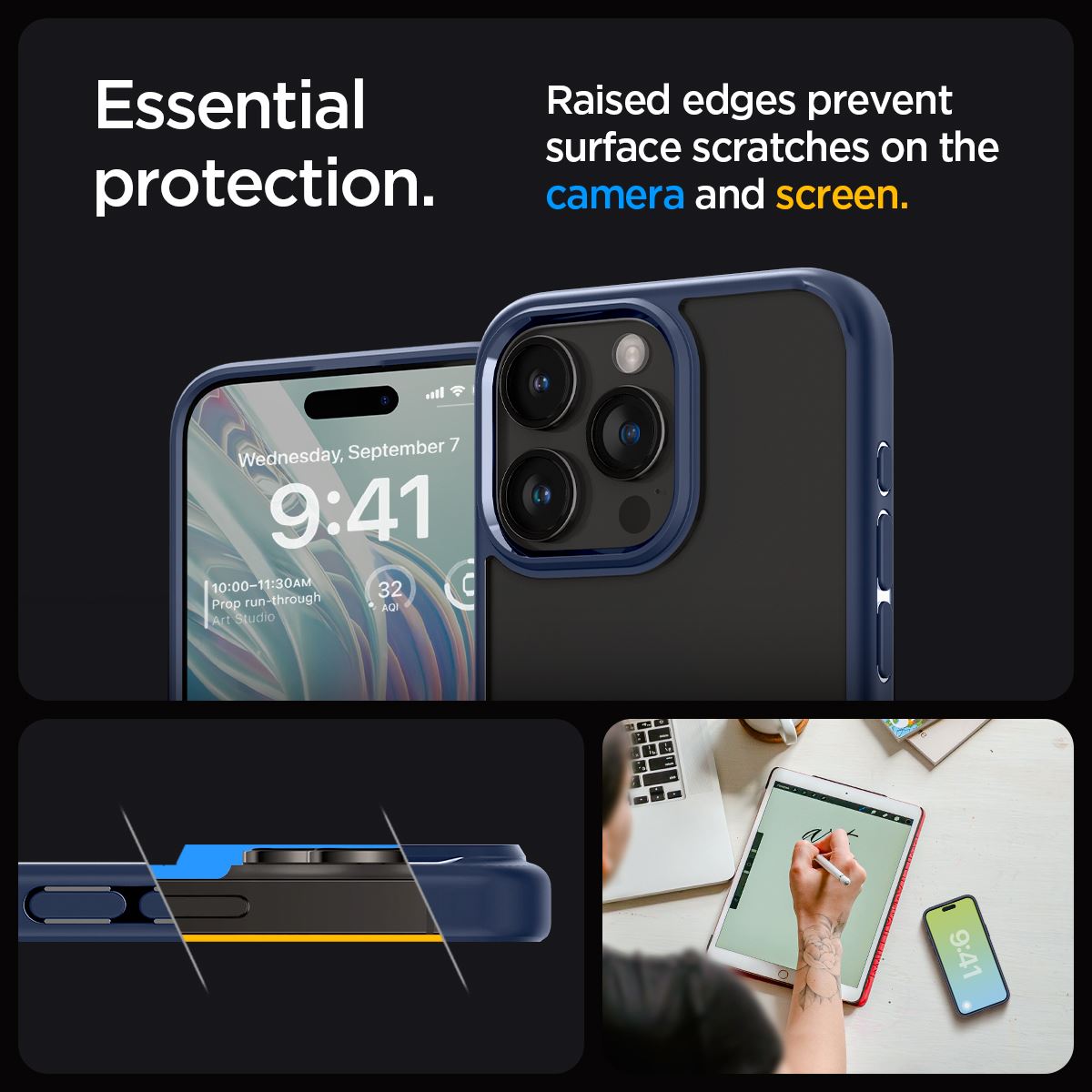Spigen Ultra Hybrid, navy blue - iPhone 15 Pro (13)