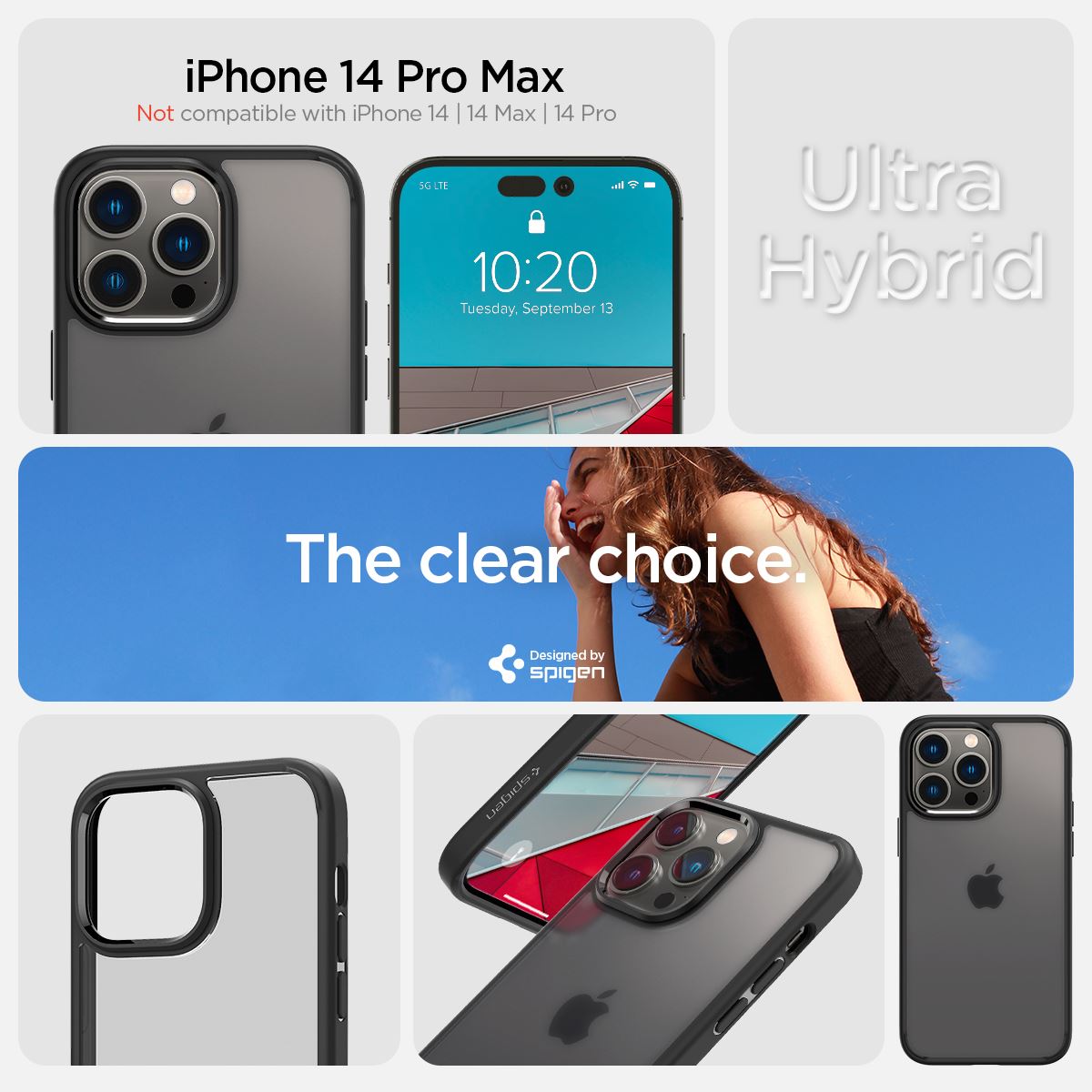 Spigen Ultra Hybrid, frost black - iPhone 14 Pro Max (8)