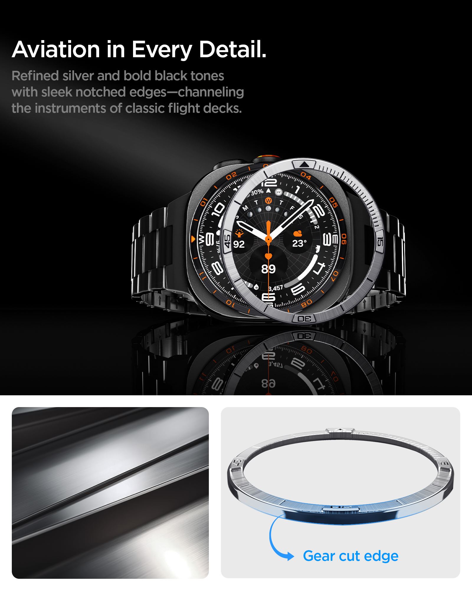 Spigen Bezel Tune (Pilot), silver - Samsung Galaxy Watch Ultra 2 47mm (11)