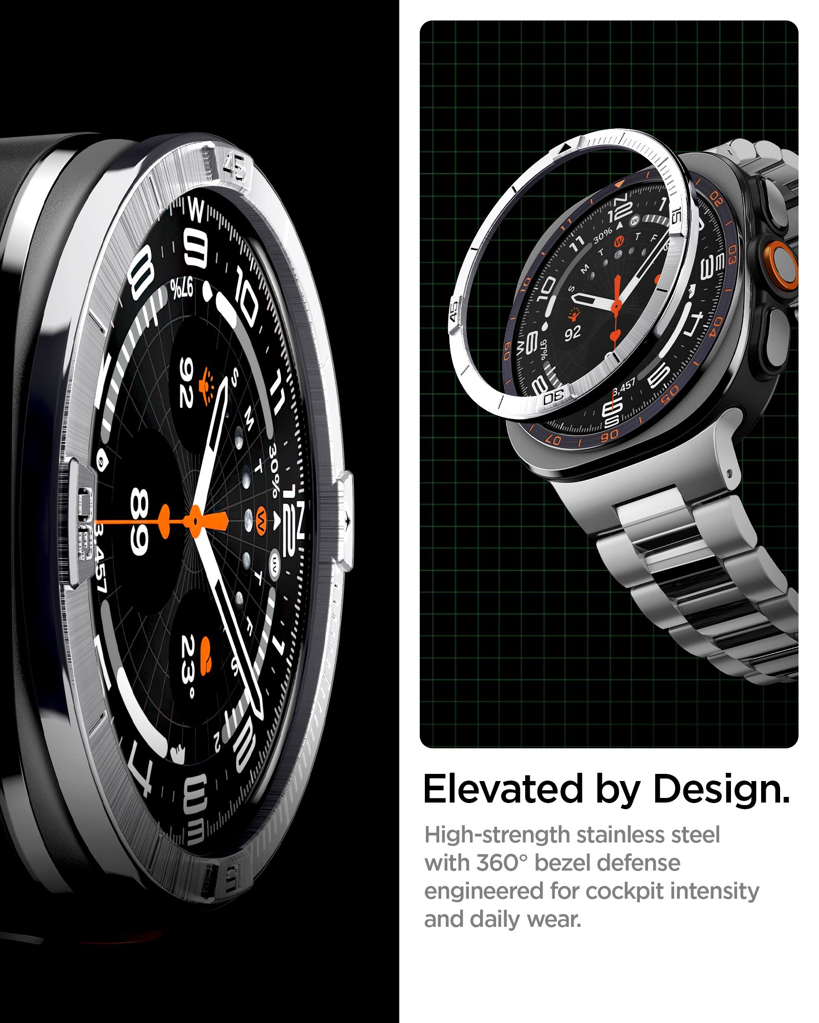 Spigen Bezel Tune (Pilot), silver - Samsung Galaxy Watch Ultra 2 47mm (12)