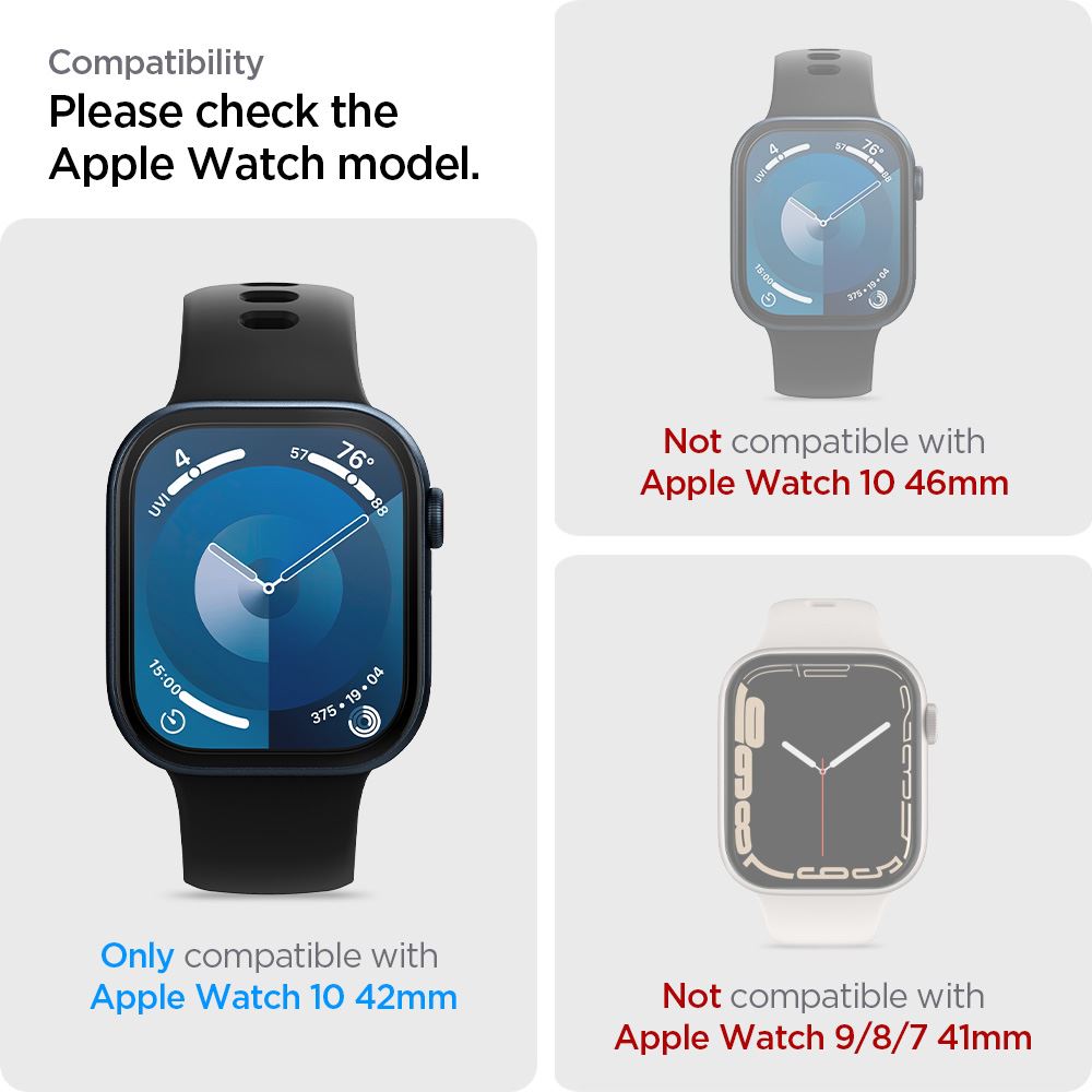 Spigen Eliteshield EZ Fit 2 Pack, transparency - Apple Watch 10 42mm (6)