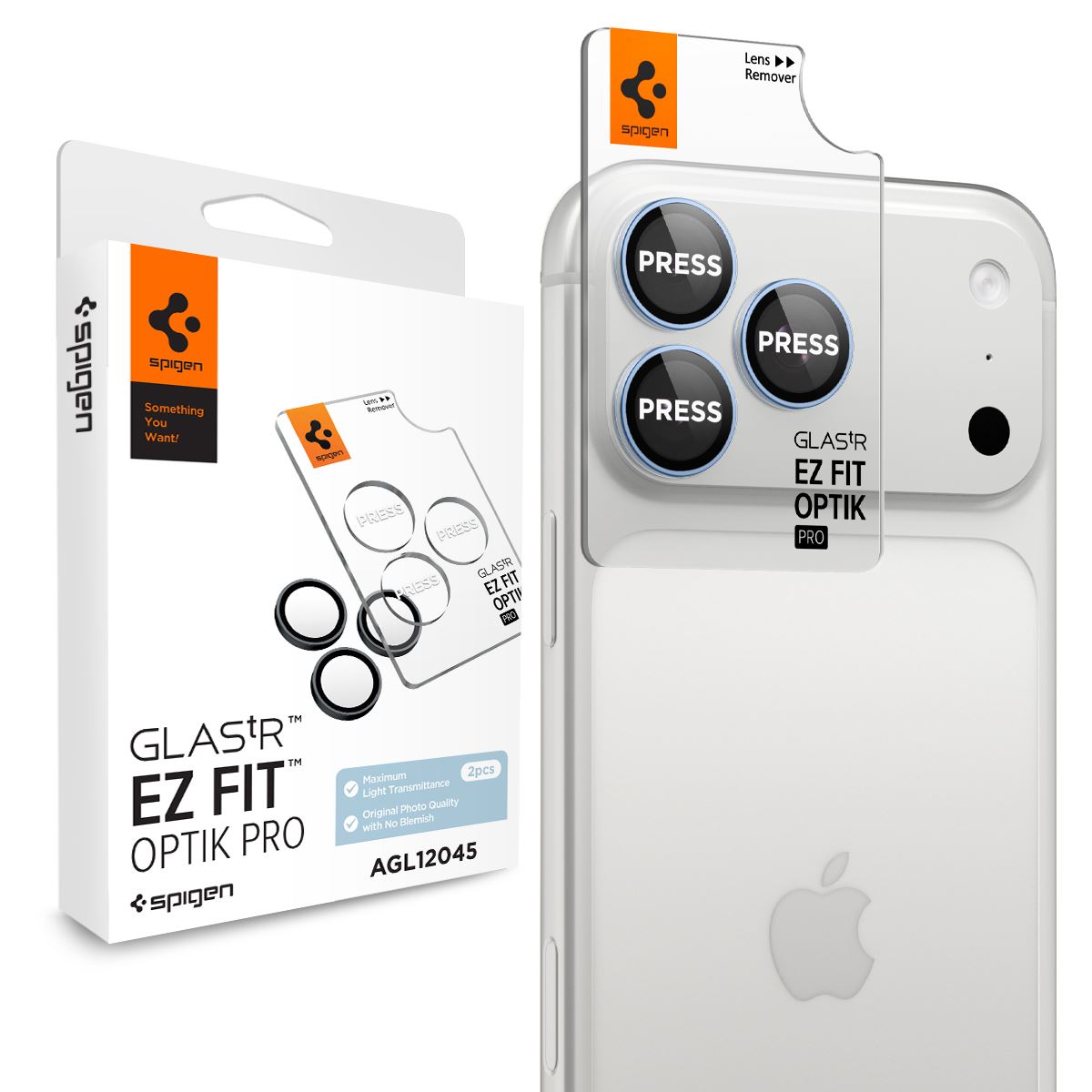 Spigen Glass tR EZ Fit Optik Pro 2 Pack, light blue - iPhone 18 Pro Max/18 Pro (1)