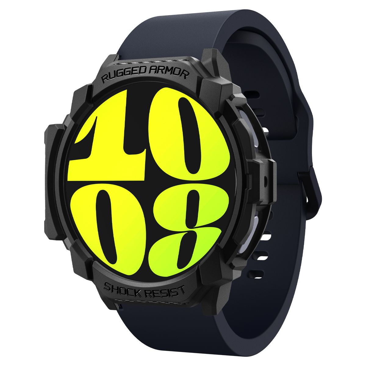 Spigen Rugged Armor, matte black - Samsung Galaxy Watch7 (44mm)