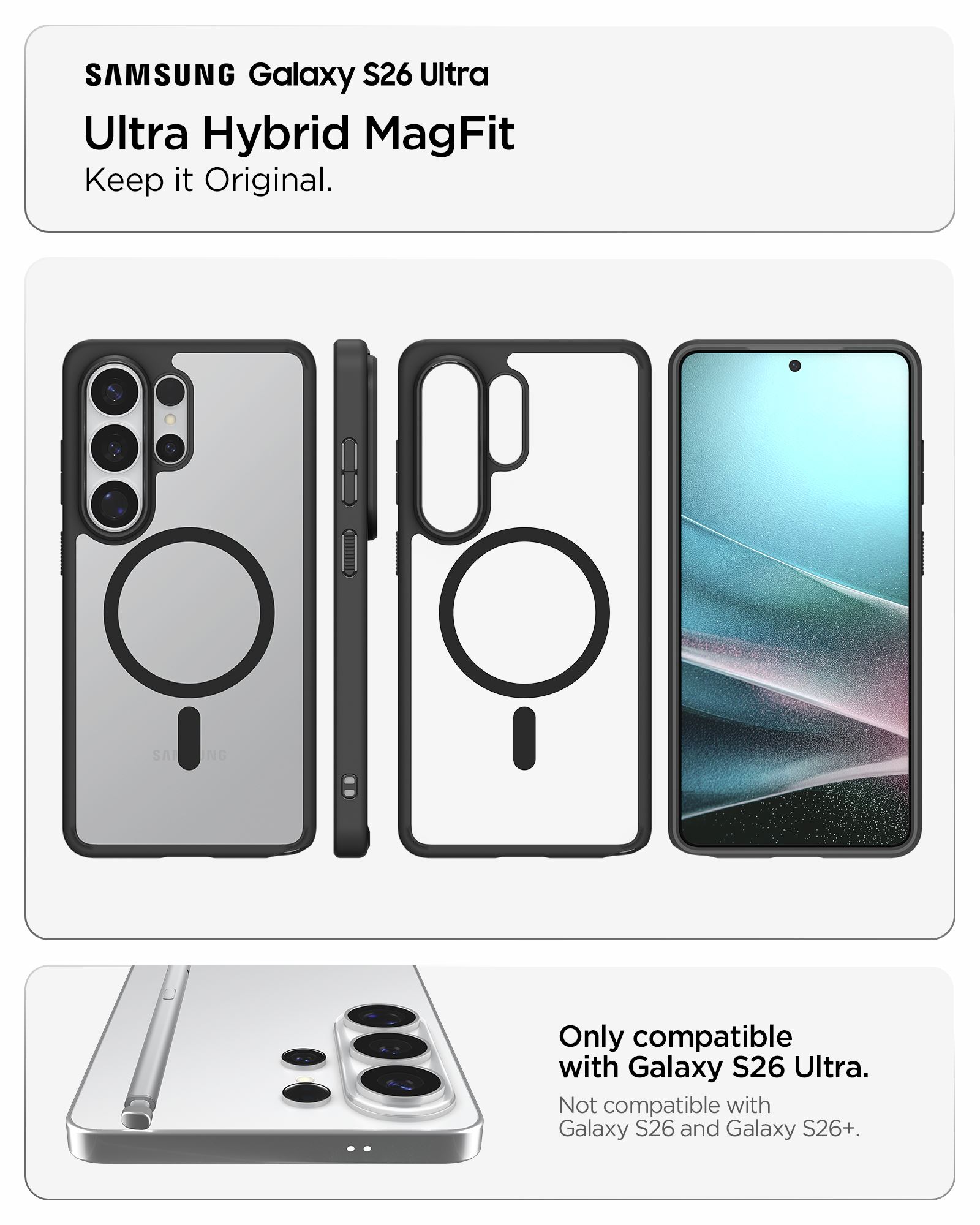 Spigen Ultra Hybrid MagSafe, matte black - Samsung Galaxy S26 Ultra (15)