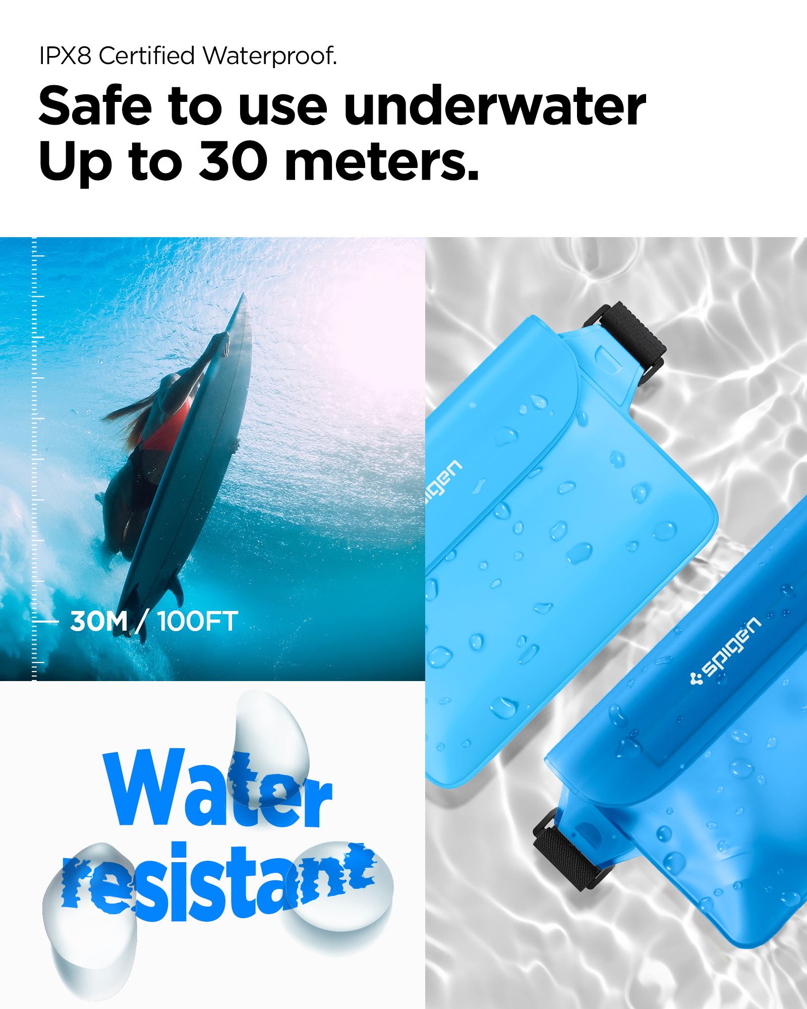 Spigen Aqua Shield WaterProof Waist Bag A620 2 Pack, sea blue (4)