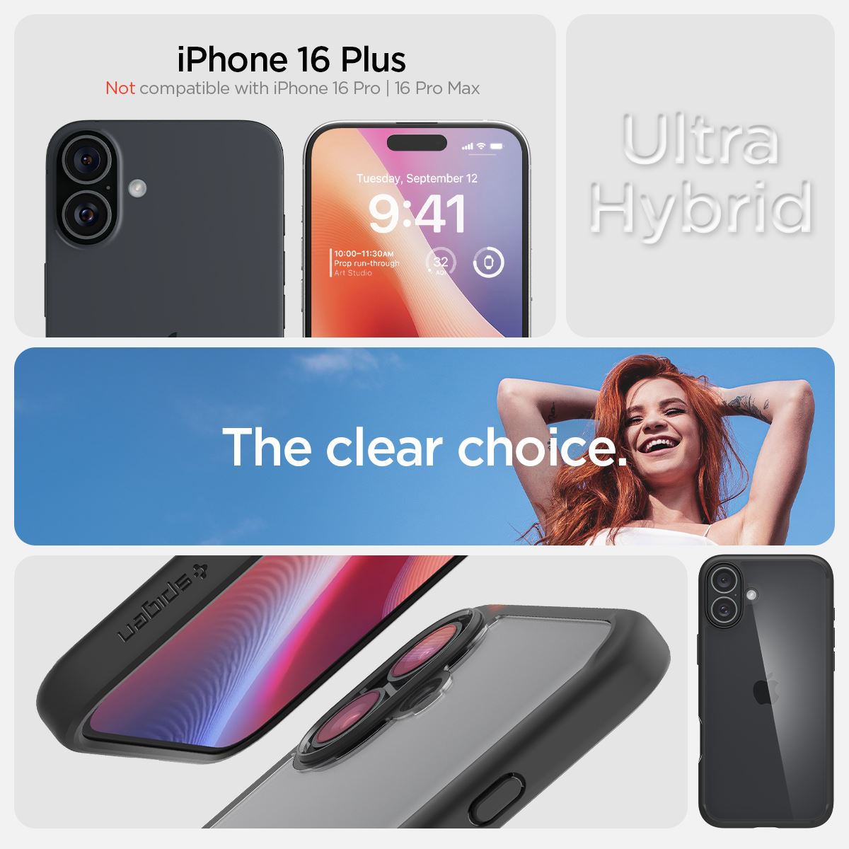 Spigen Ultra Hybrid, matte black - iPhone 16 Plus (8)