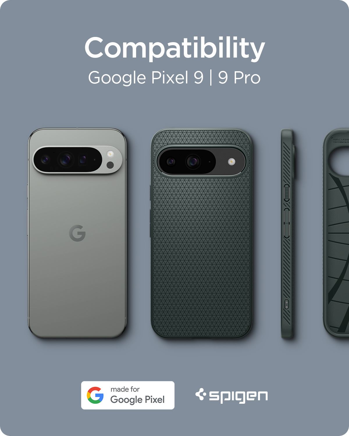 Spigen Liquid Air, abyss green - Google Pixel 9 Pro/Pixel 9 (12)
