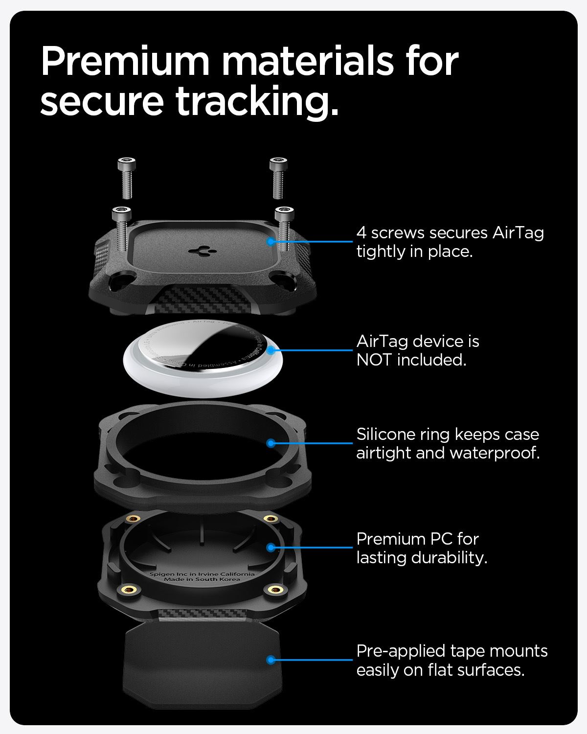 Spigen Tough Armor IP 4 Pack, black - AirTag (15)