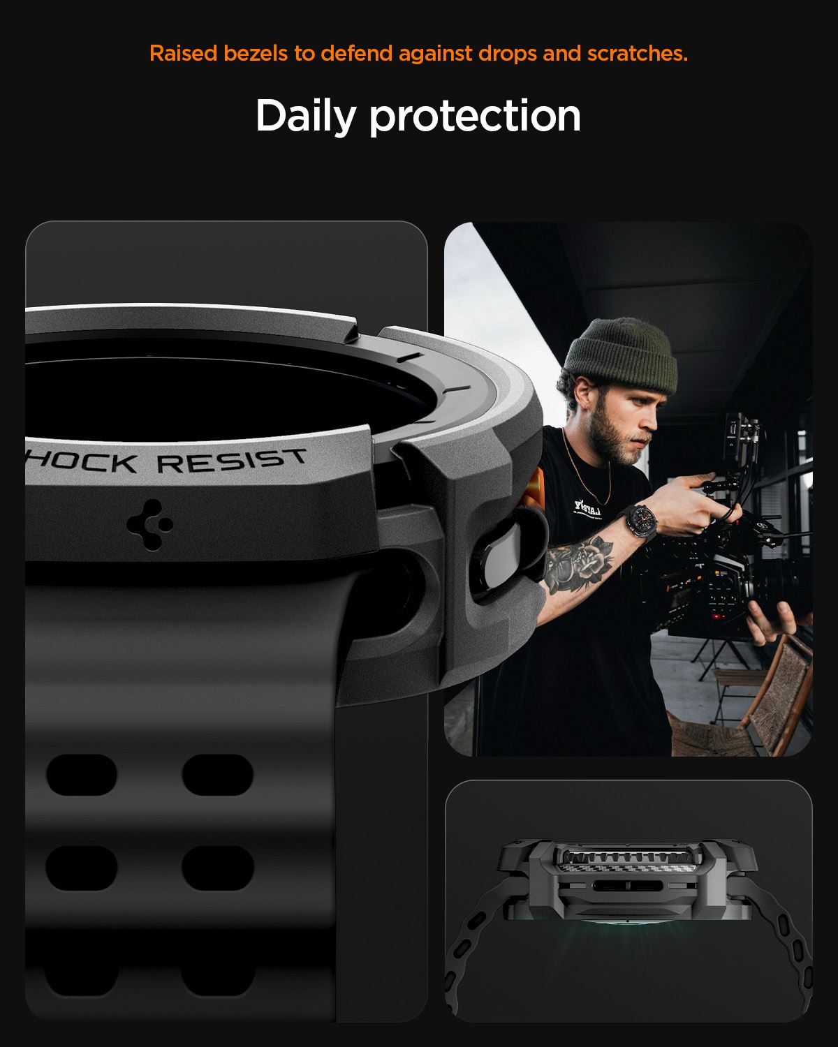 Spigen Rugged Armor, matte black - Samsung Galaxy Watch 8 Classic (46mm) (13)