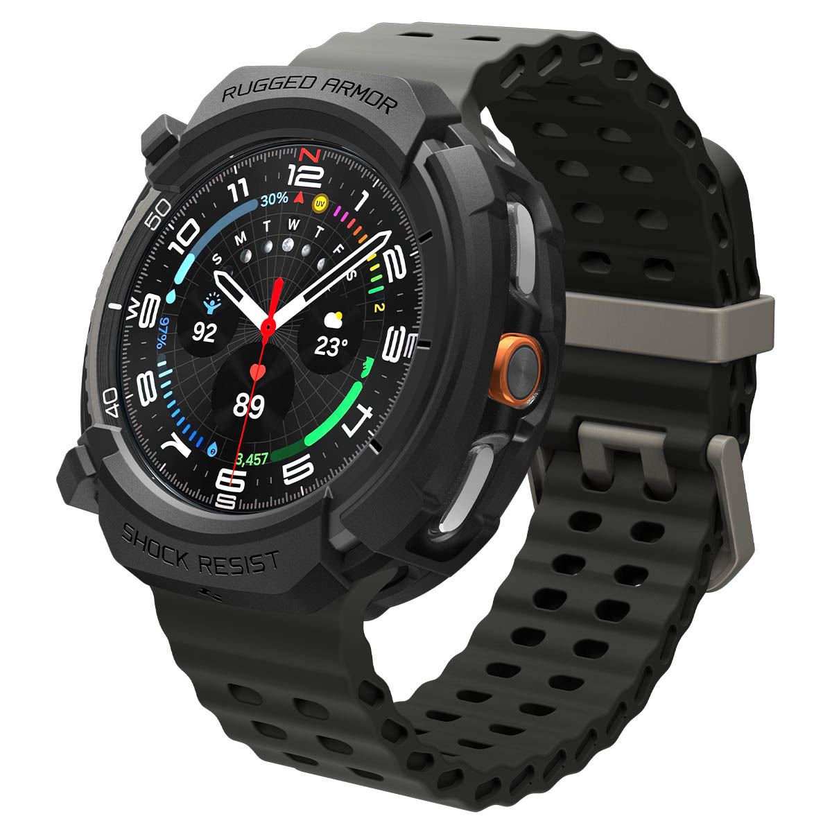 Spigen Rugged Armor, matte black - Samsung Galaxy Watch 8 Classic (46mm) (9)