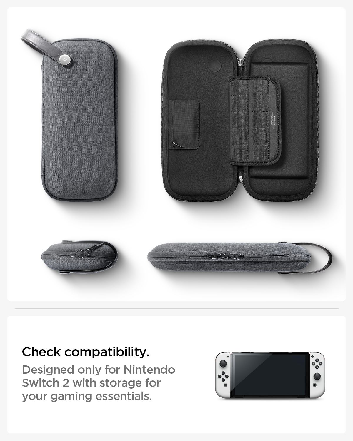 Spigen Klasden Pouch, charcoal gray - Nintendo Switch 2 (16)