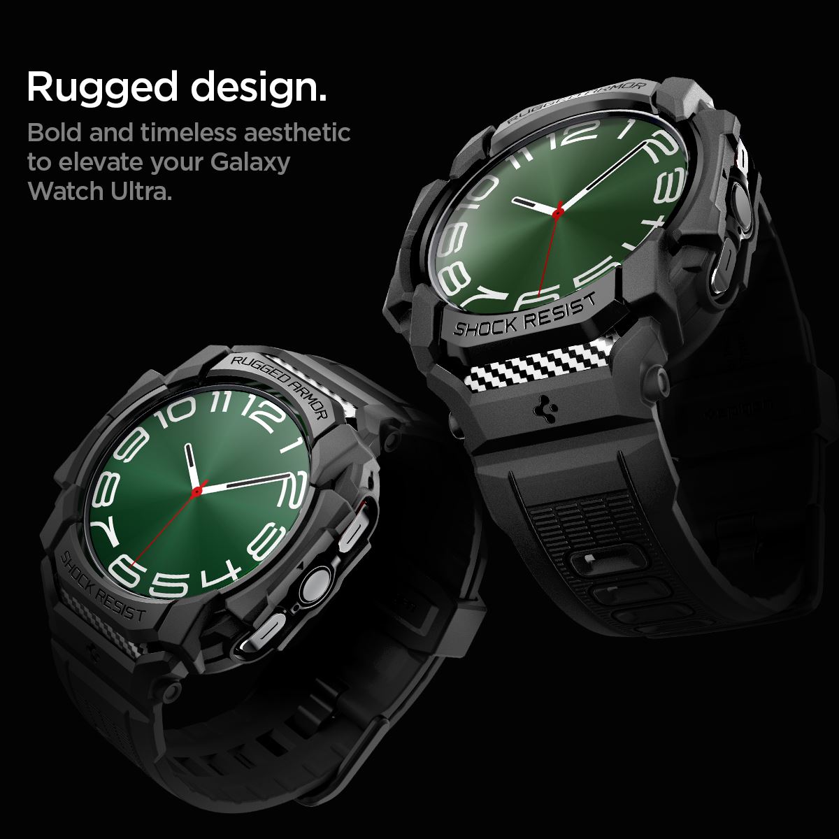 Spigen Rugged Armor Pro, matte black - Samsung Galaxy Watch Ultra (13)