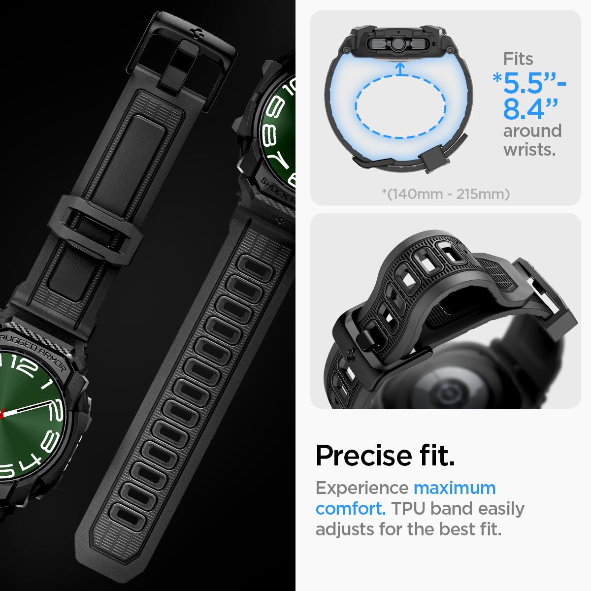 Spigen Rugged Armor Pro, matte black - Samsung Galaxy Watch Ultra (14)