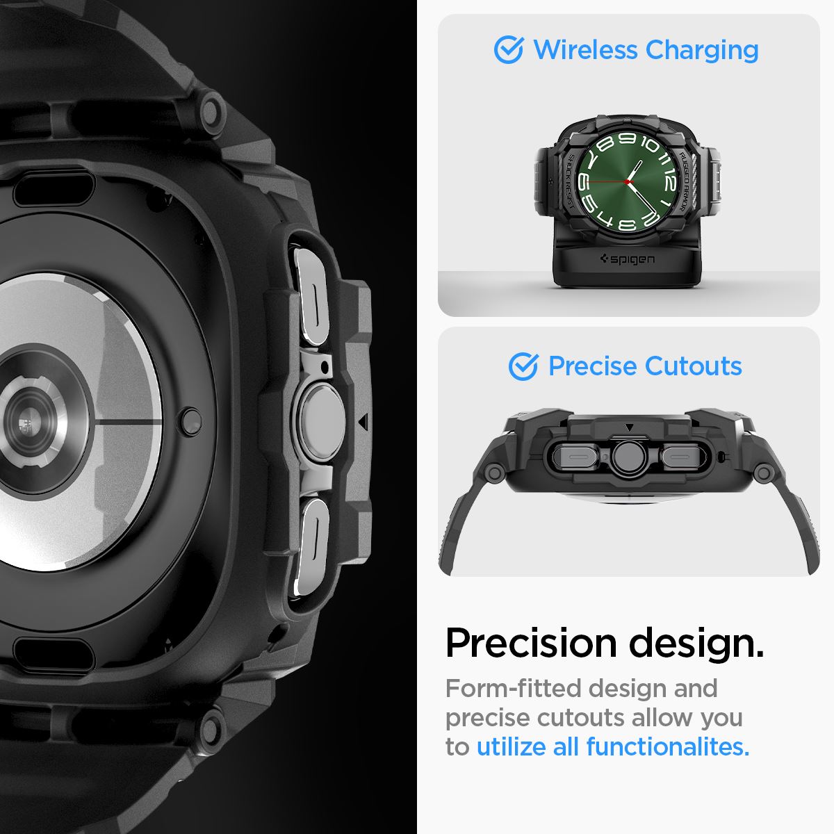 Spigen Rugged Armor Pro, matte black - Samsung Galaxy Watch Ultra (16)