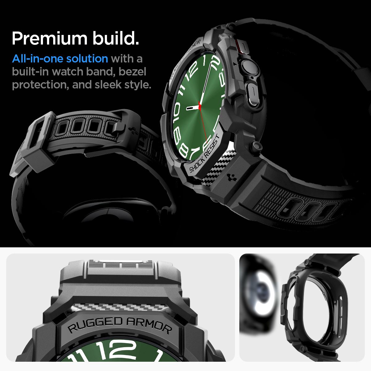 Spigen Rugged Armor Pro, matte black - Samsung Galaxy Watch Ultra (17)