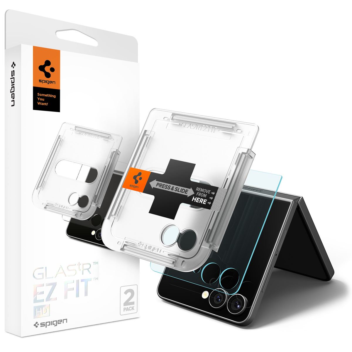 Spigen Glass tR EZ Fit HD 2 Pack - Samsung Galaxy Z Flip7 (1)