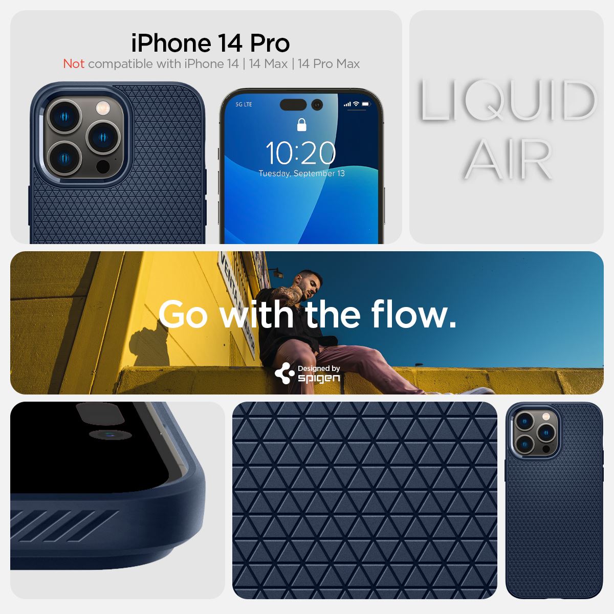 Spigen Liquid Air, navy blue - iPhone 14 Pro (11)