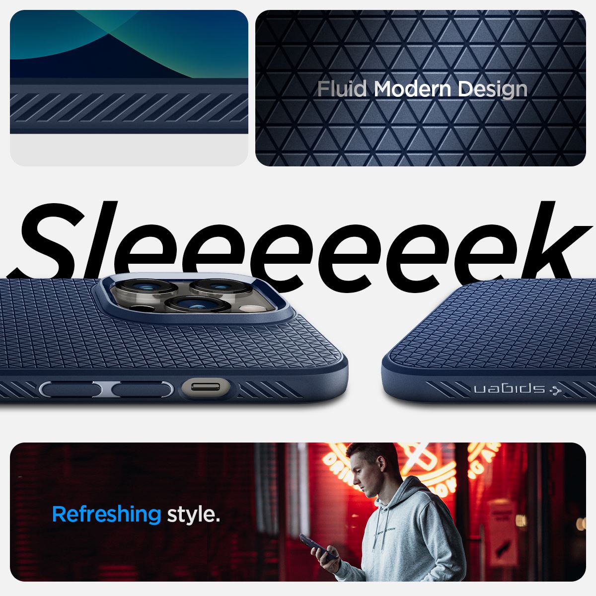 Spigen Liquid Air, navy blue - iPhone 14 Pro (12)