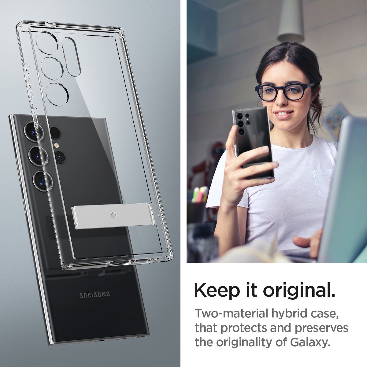 Spigen Ultra Hybrid S, crystal clear - Samsung Galaxy S24 Ultra (19)