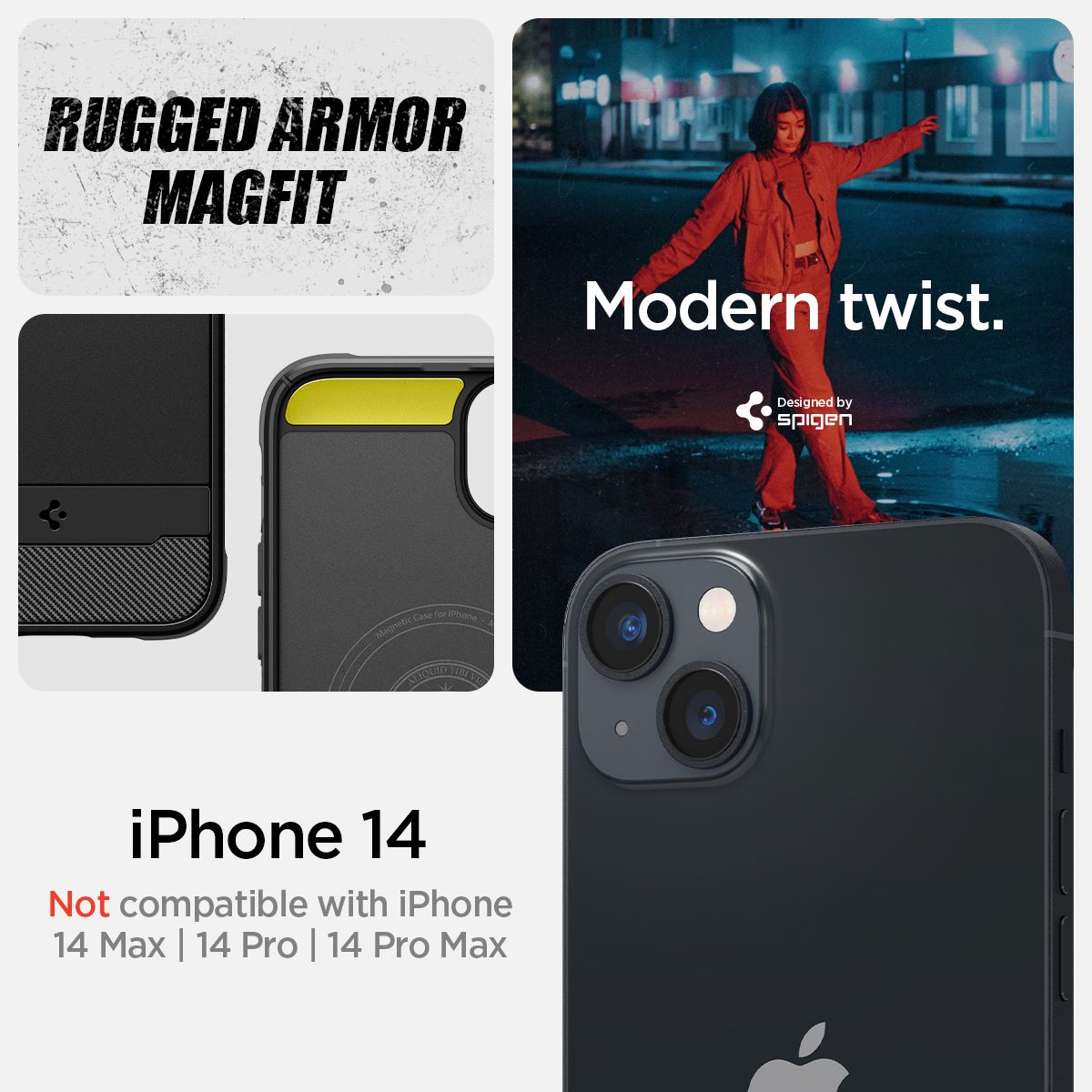 Spigen Rugged Armor MagSafe, matte black - iPhone 14 (10)