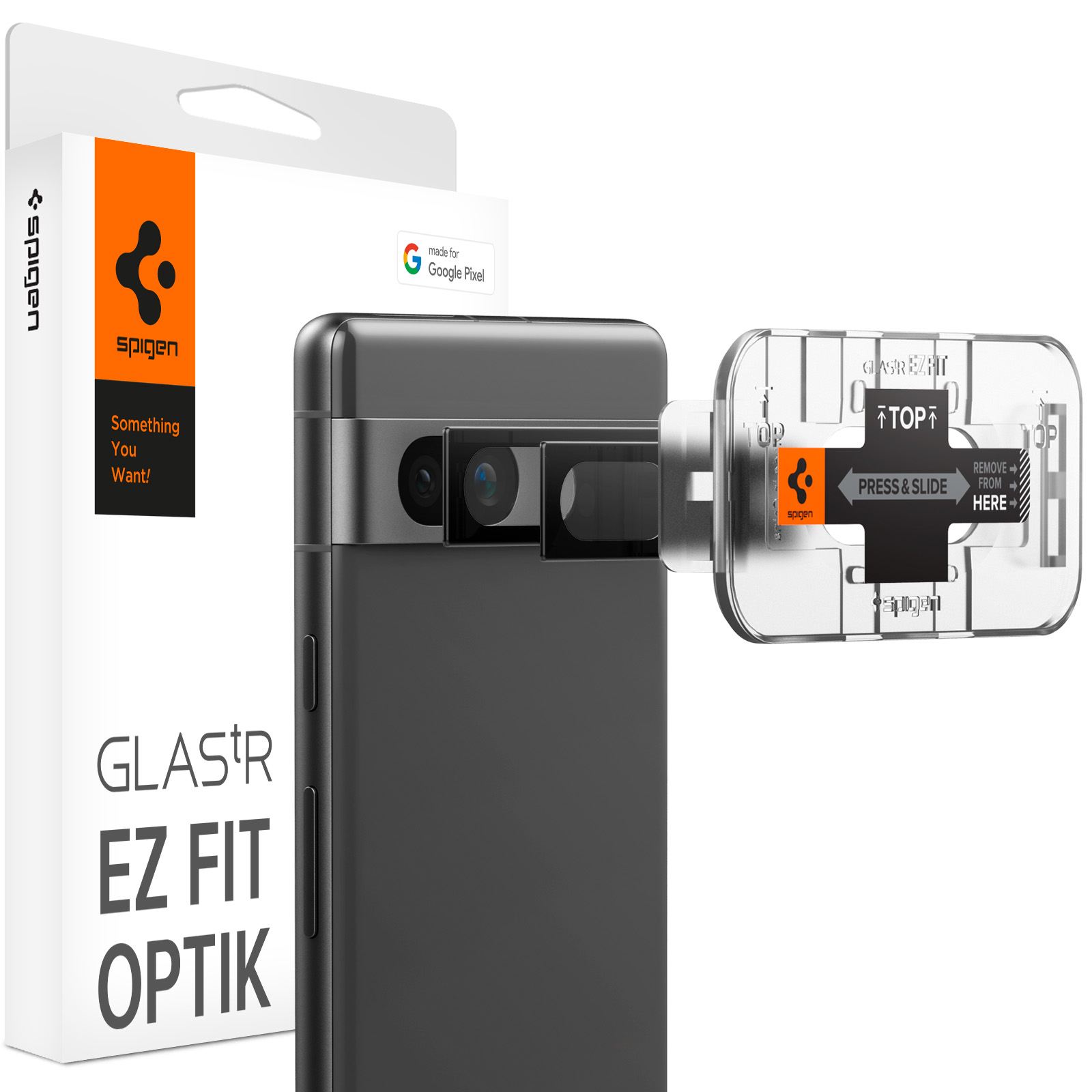 Spigen Glass EZ Fit Optik 2 Pack, black - Google Pixel 7a (1)